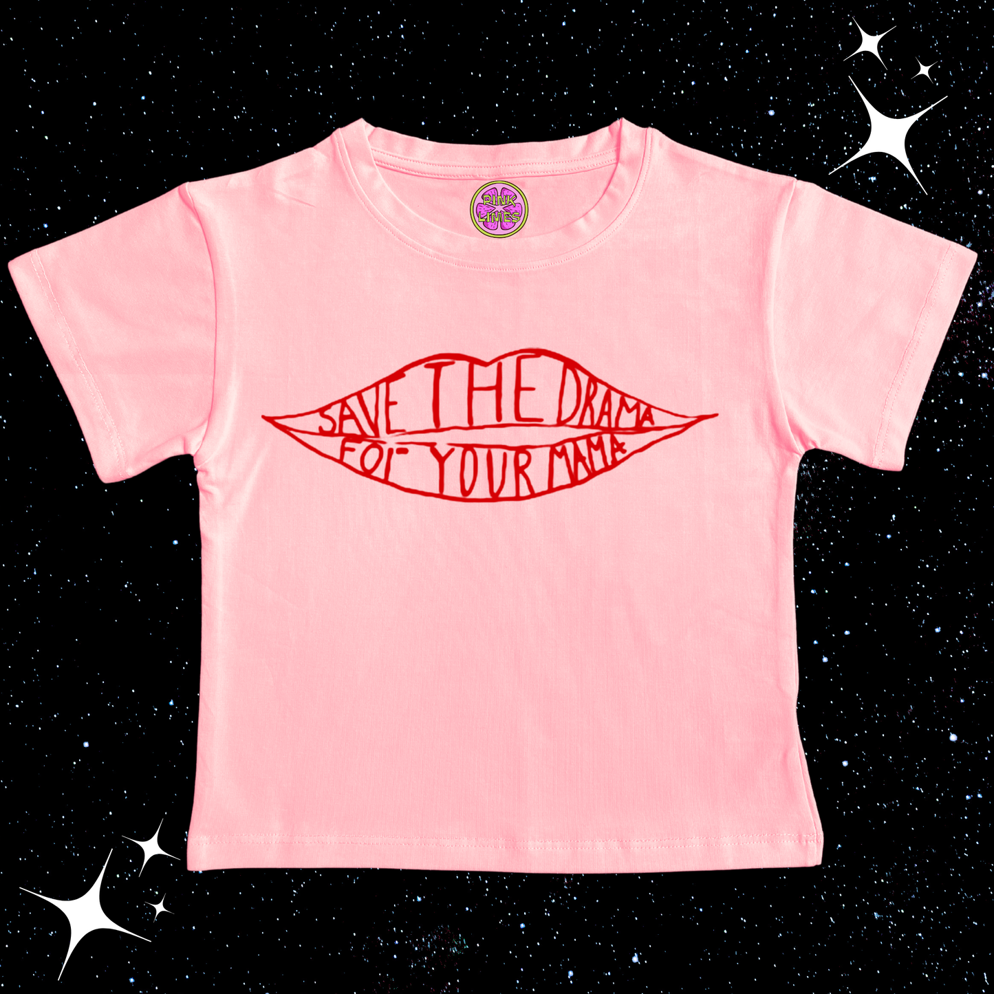 Save The Drama For Your Mama Crop Tee Pink Shirts & Tops PinkLimes Trending Streetwear