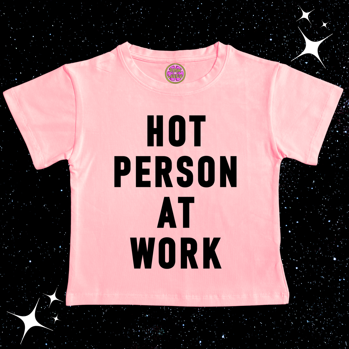Hot Person At Work Crop Tee Pink Shirts & Tops PinkLimes Trending Streetwear