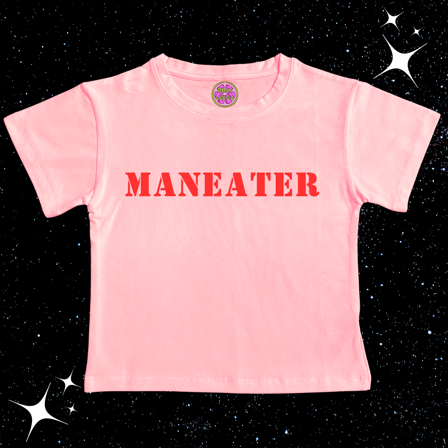 MANEATER Crop Tee Pink Shirts & Tops PinkLimes Trending Streetwear