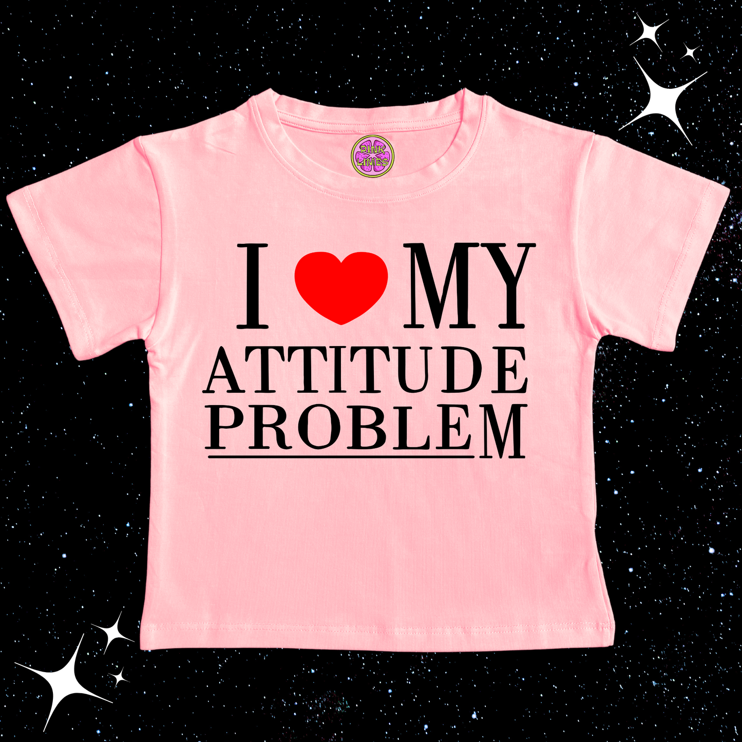I Love My Attitude Problem Crop Tee Pink Shirts & Tops PinkLimes Trending Streetwear