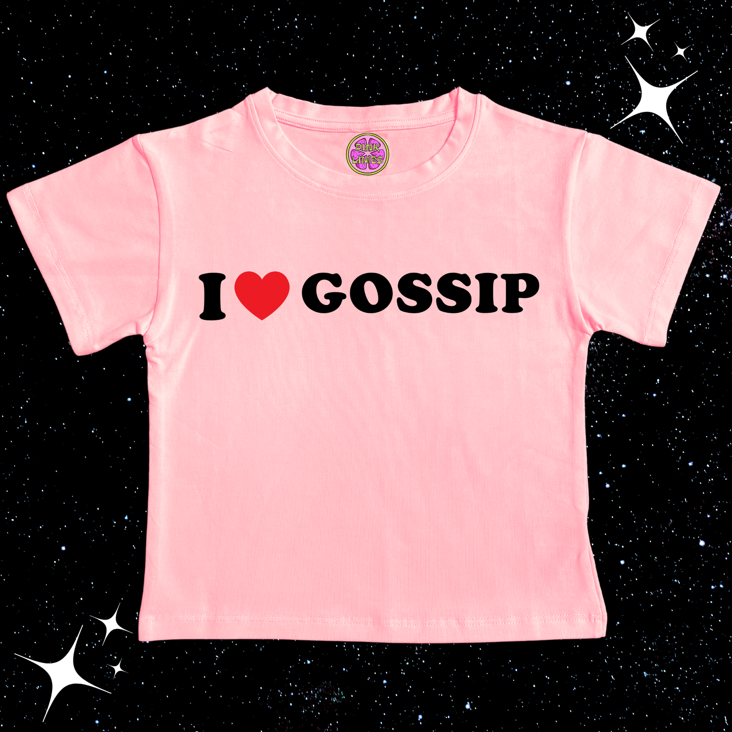 I Love Gossip Crop Tee Pink Shirts & Tops PinkLimes Trending Streetwear