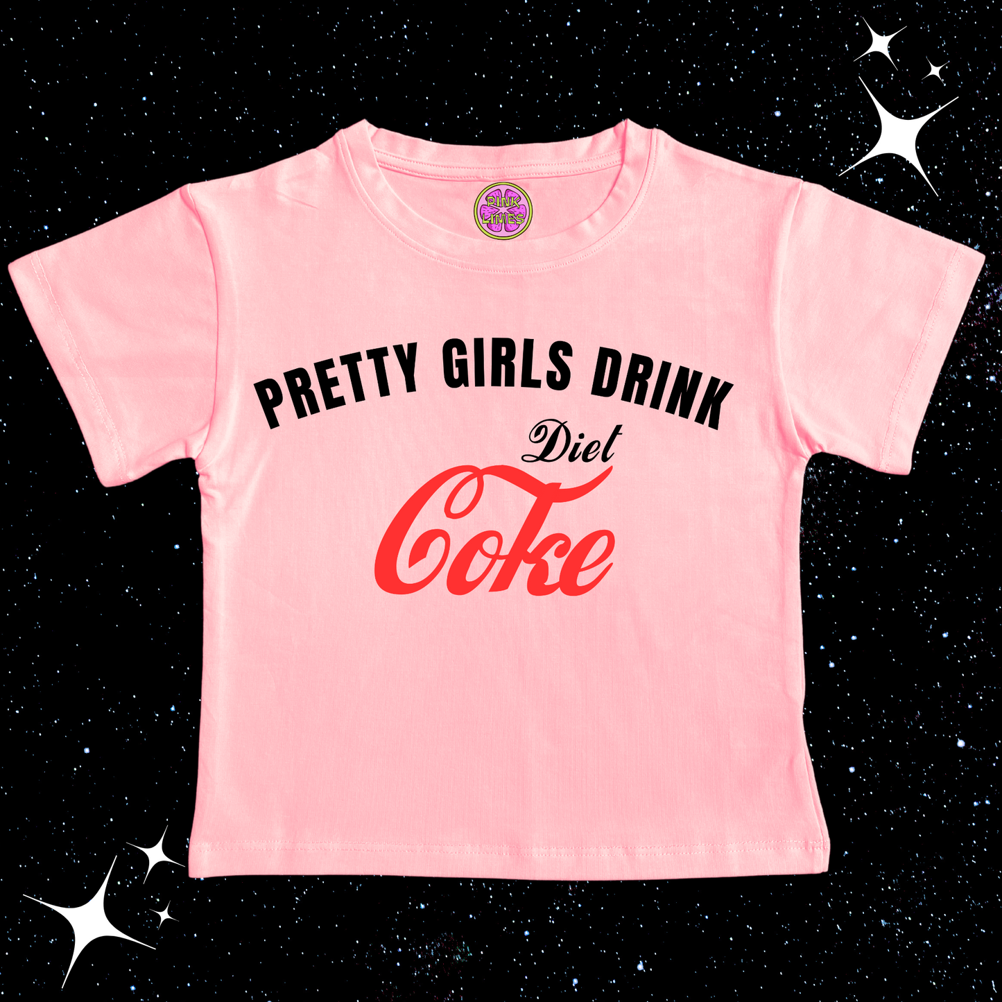 Pretty Girls Drink Diet Coke Crop Tee Pink Shirts & Tops PinkLimes Trending Streetwear