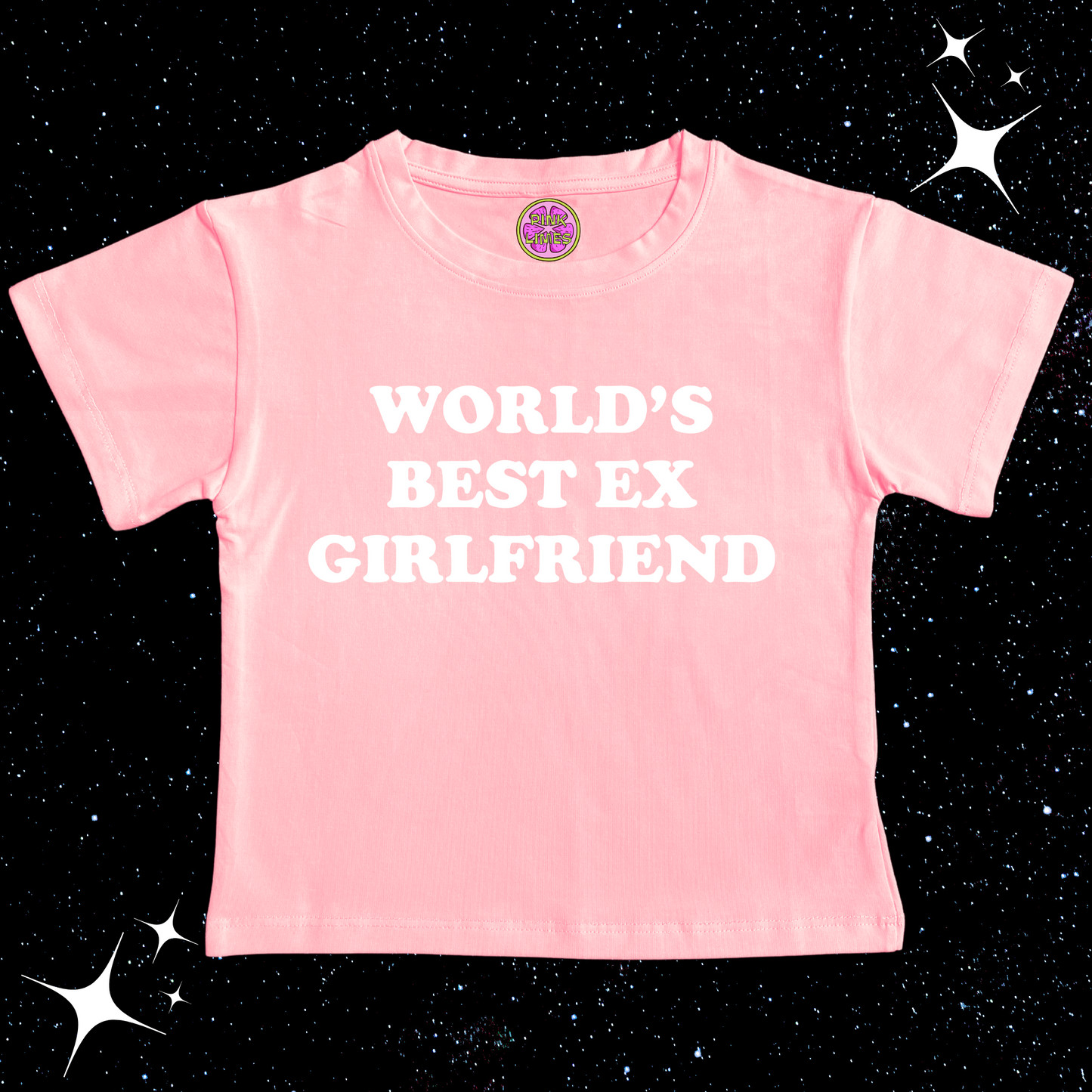 Worlds Best Ex Girlfriend Crop Tee Pink Shirts & Tops PinkLimes Trending Streetwear