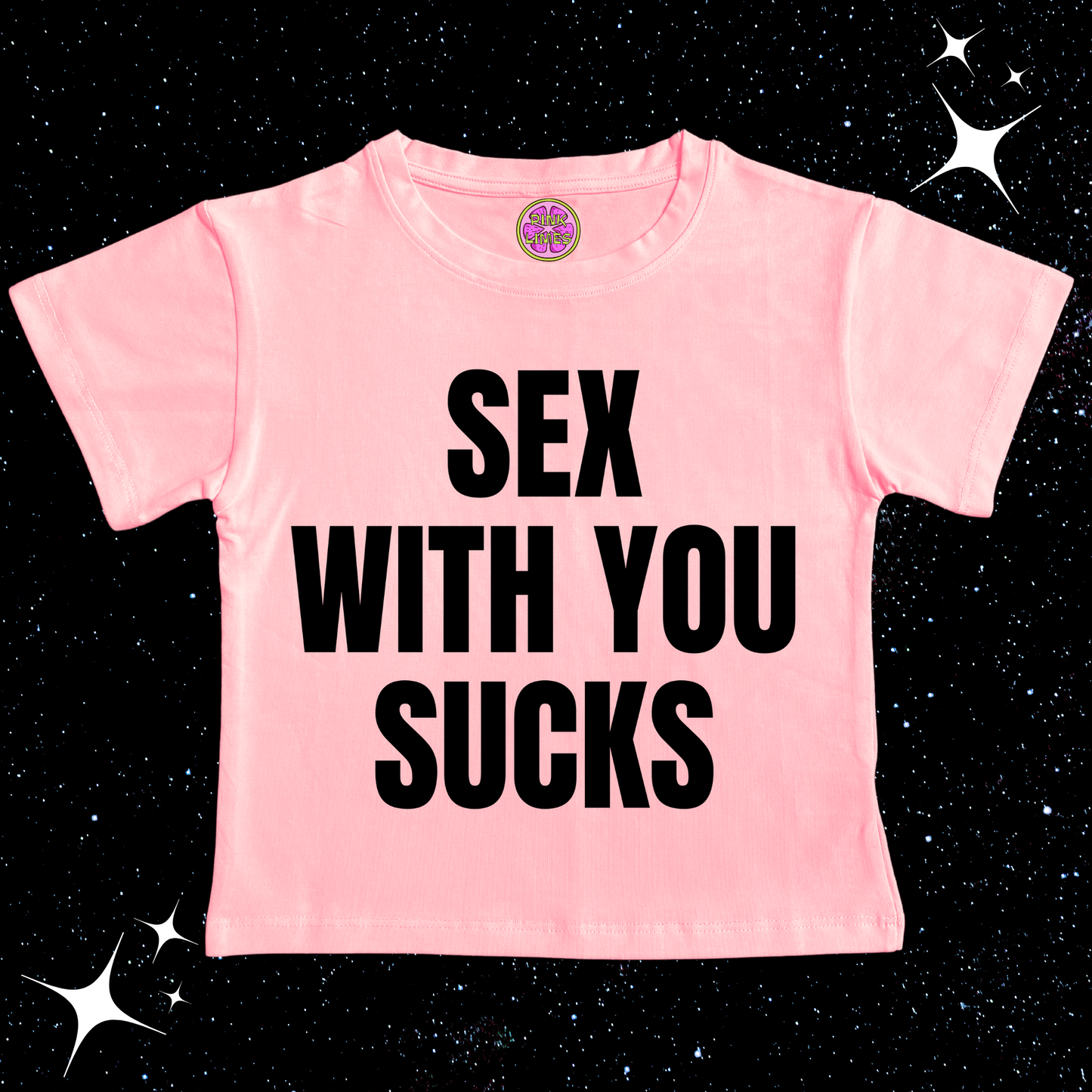 S*x With You Sucks Crop Tee Pink Shirts & Tops PinkLimes Trending Streetwear