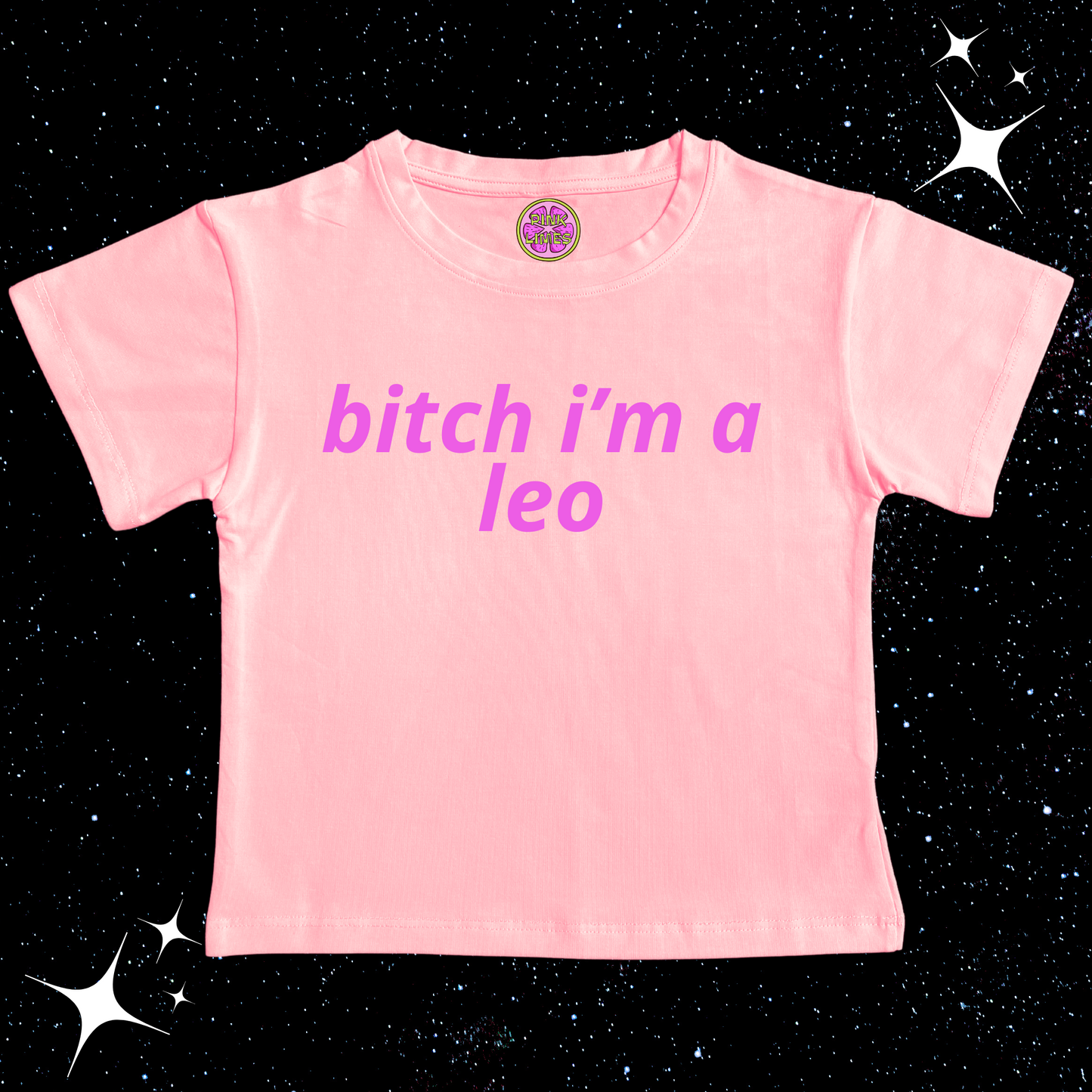 B*itch I'm A Zodiac Sign Crop Tee Pink Shirts & Tops PinkLimes Trending Streetwear