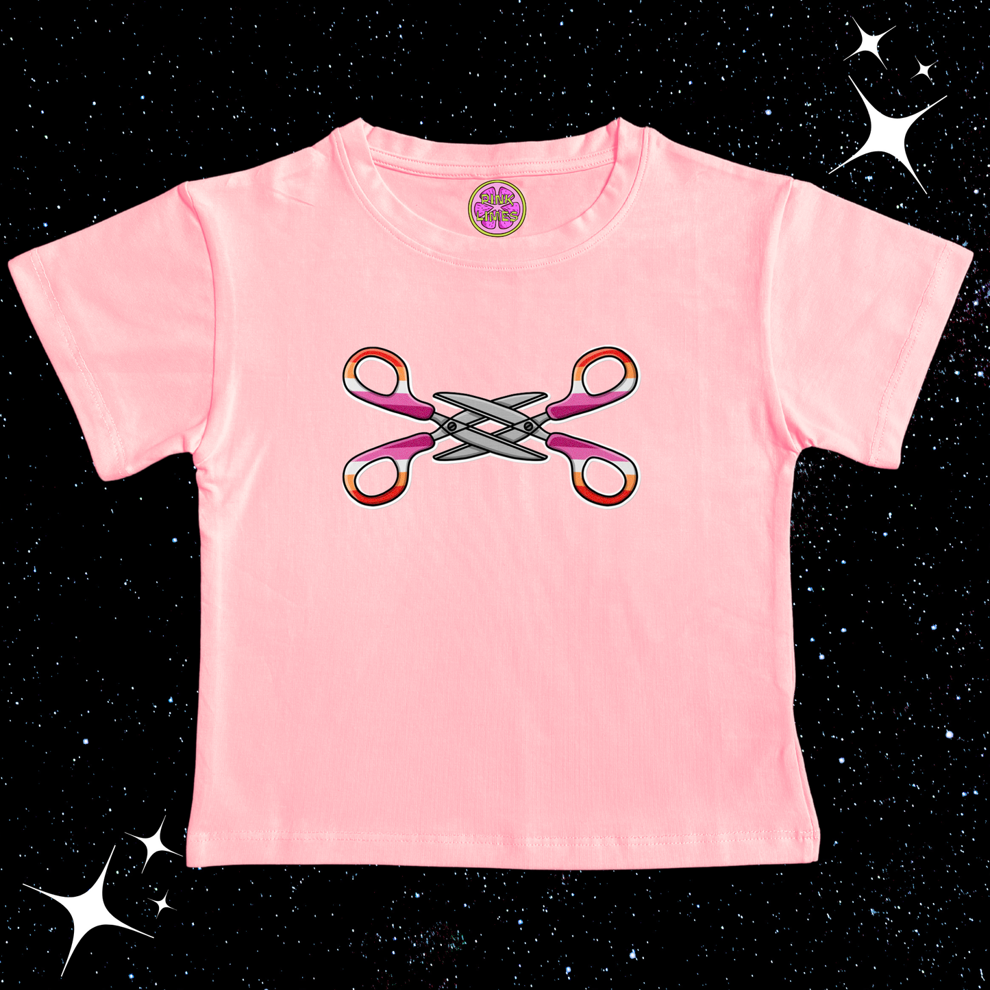 Scissor Love Crop Tee Pink Shirts & Tops PinkLimes Trending Streetwear