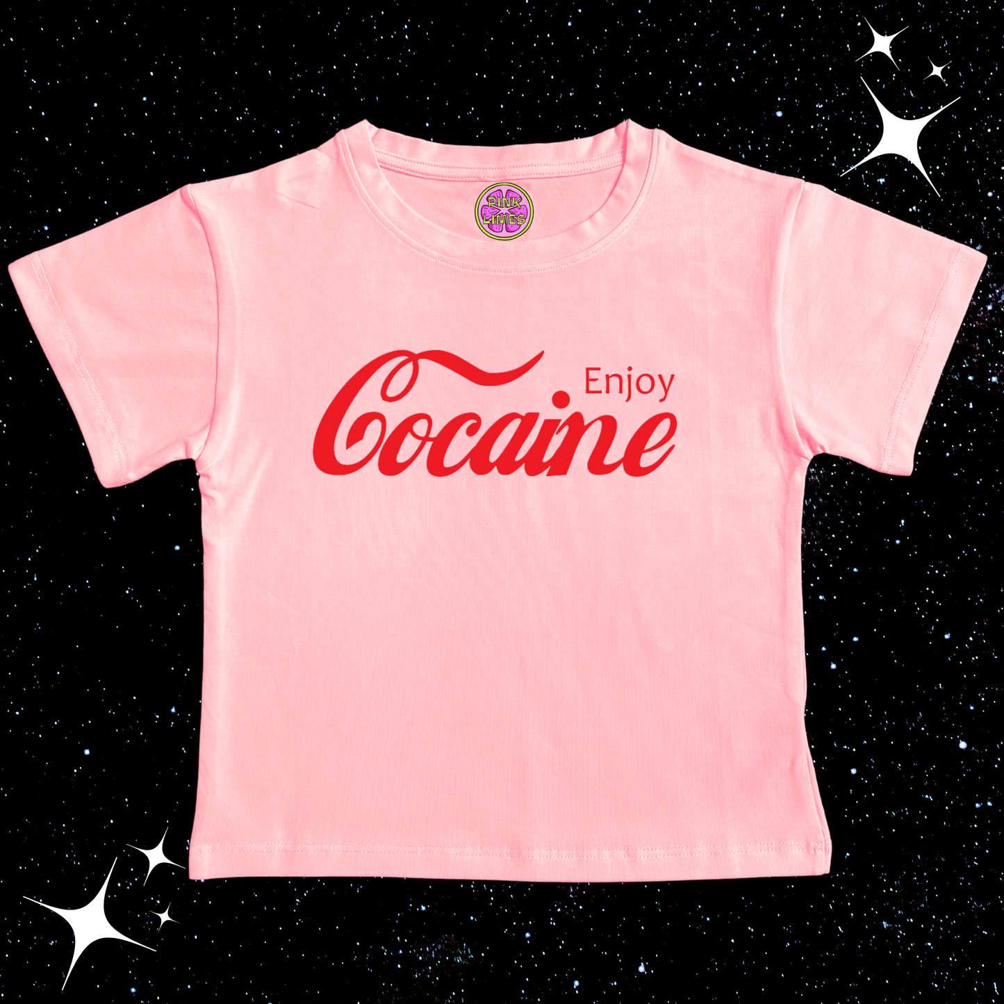 Enjoy Coke Crop Tee Pink Shirts & Tops PinkLimes Trending Streetwear
