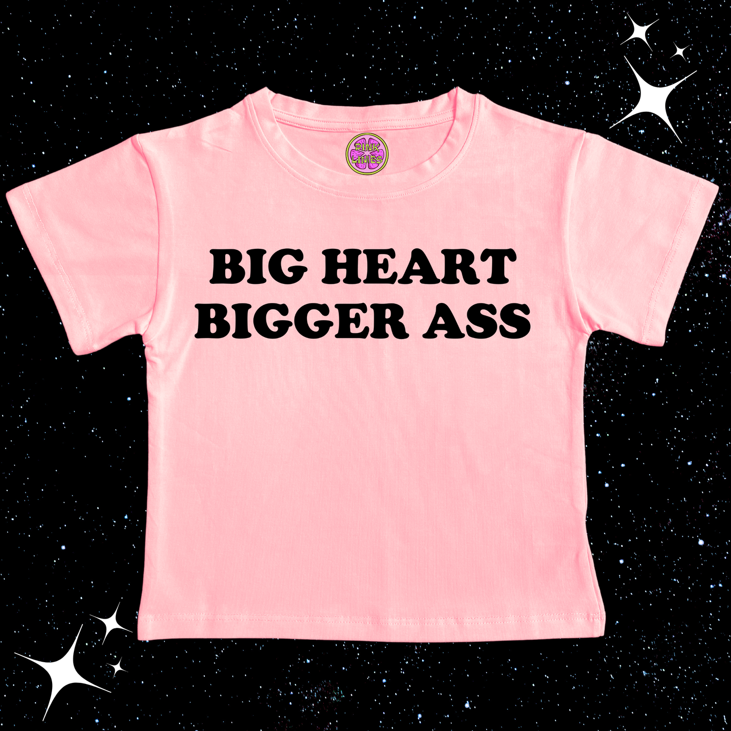 Big Heart Bigger Ass Crop Tee Pink Shirts & Tops PinkLimes Trending Streetwear