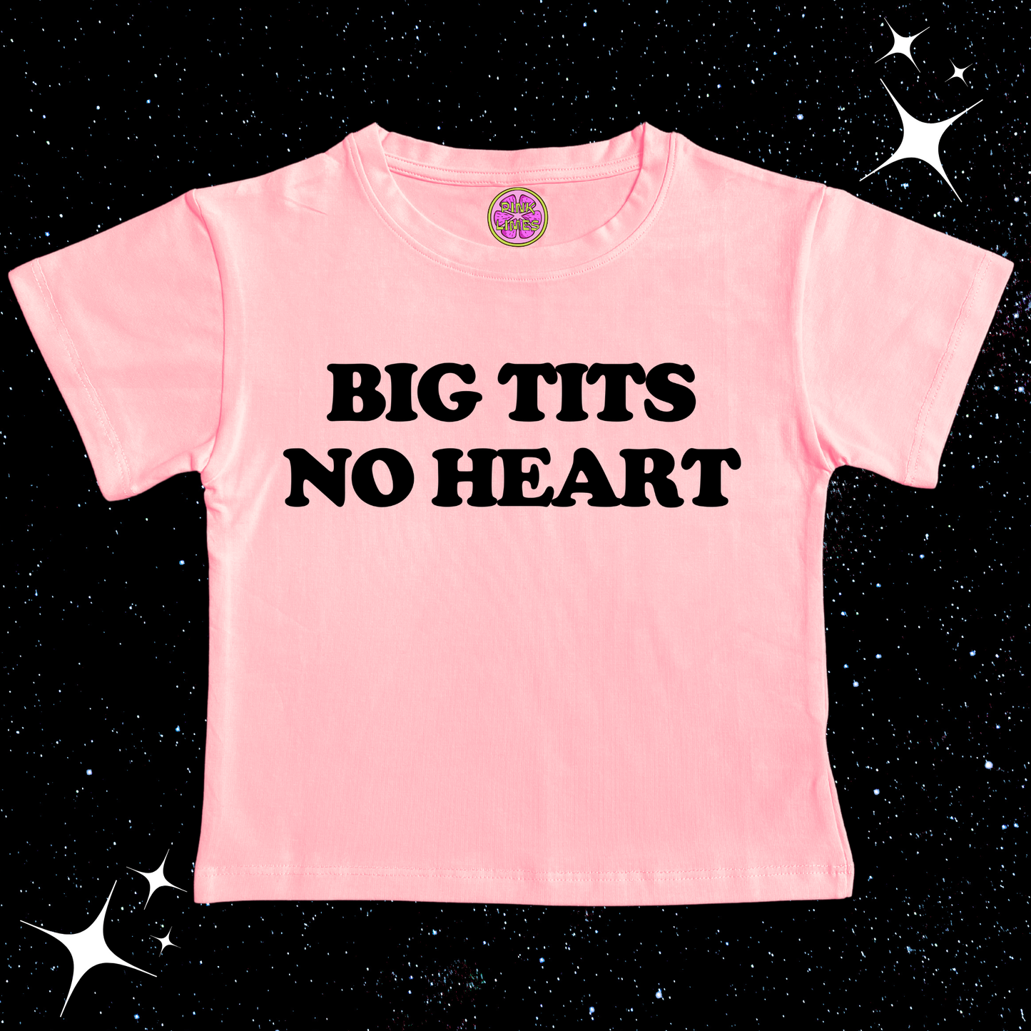 Big T*ts No Heart Crop Tee Pink Shirts & Tops PinkLimes Trending Streetwear