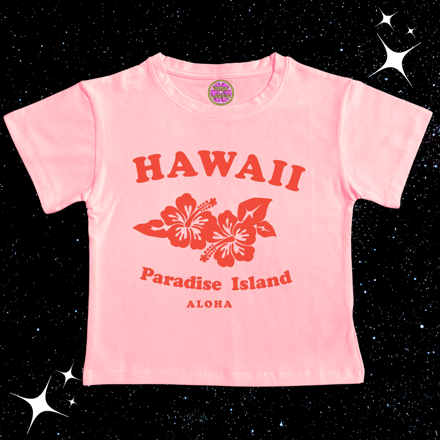 Hawaii Crop Tee Pink Shirts & Tops PinkLimes Trending Streetwear