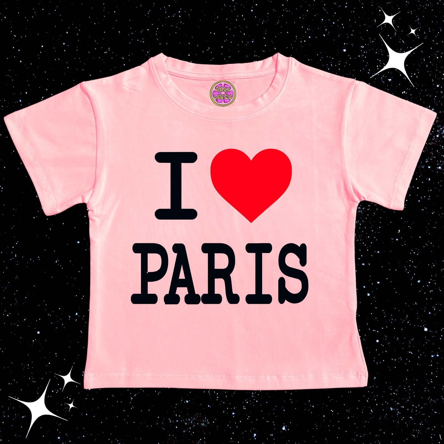 I Love Paris Crop Tee Pink Shirts & Tops PinkLimes Trending Streetwear