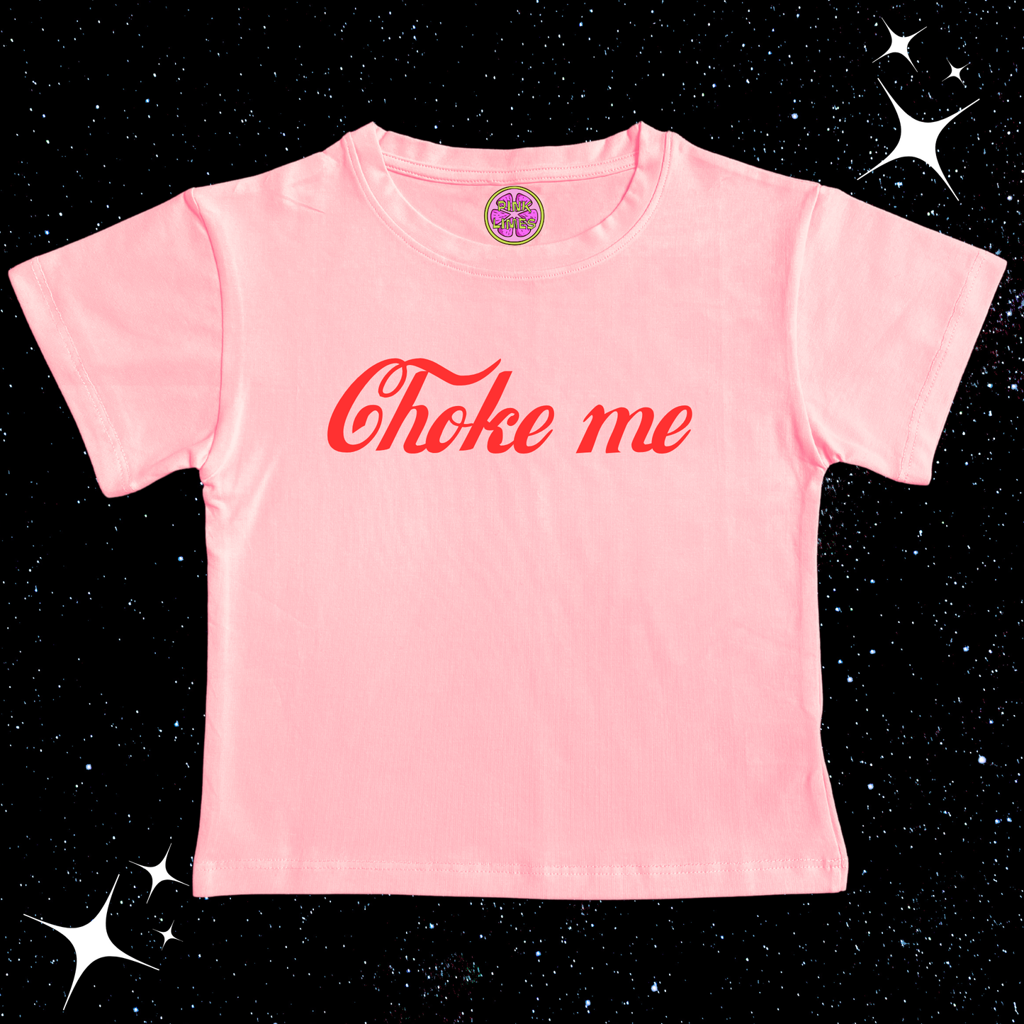 Choke Me Crop Tee Pink Shirts & Tops PinkLimes Trending Streetwear