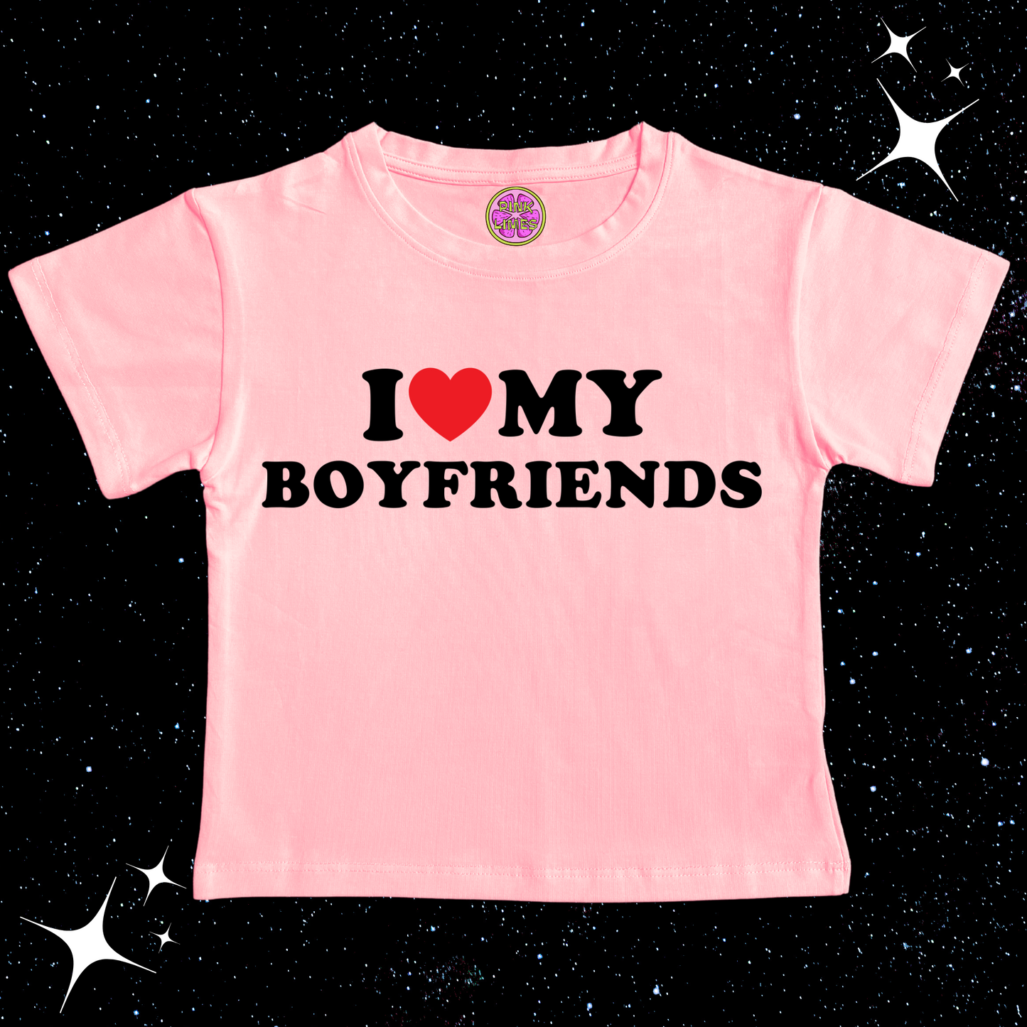 I Love My Boyfriends Crop Tee Pink Shirts & Tops PinkLimes Trending Streetwear