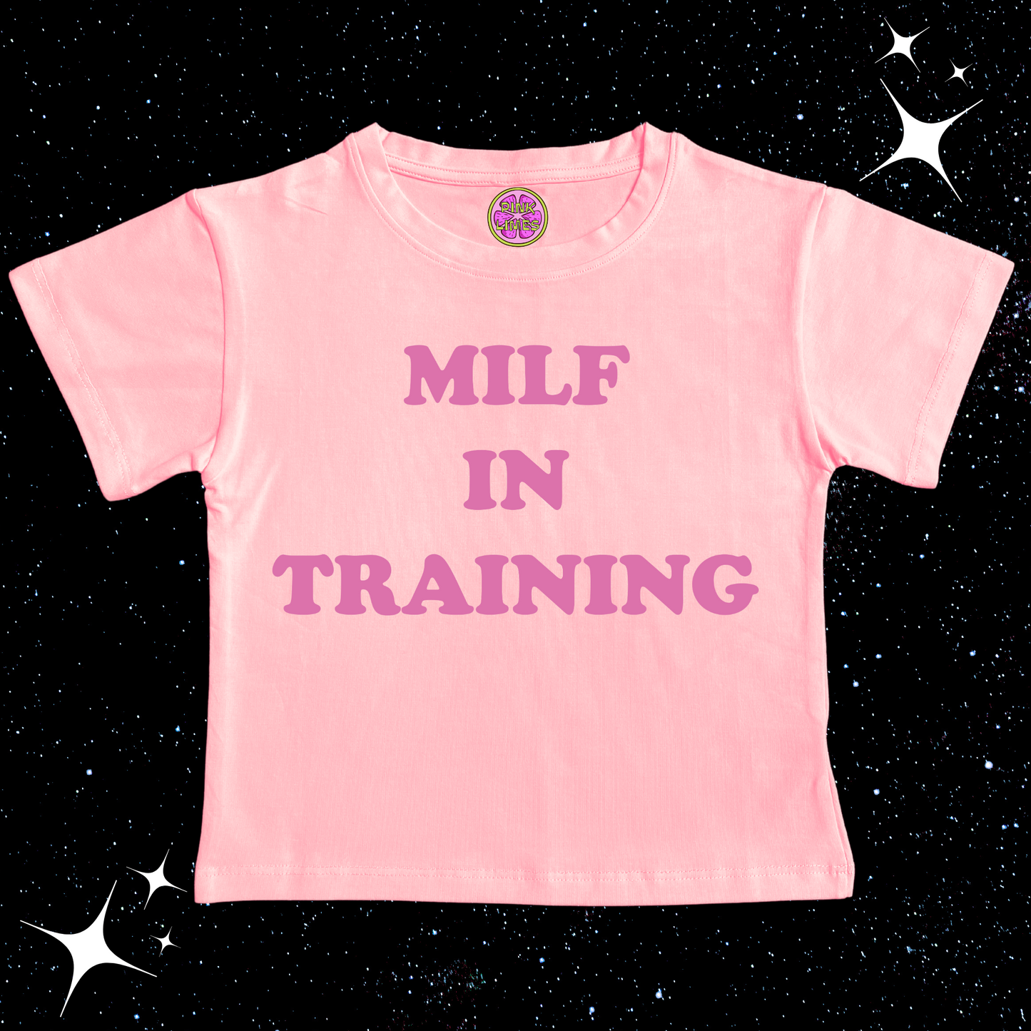 MILF In Training Pink Crop Tee Shirts & Tops PinkLimes Trending Streetwear