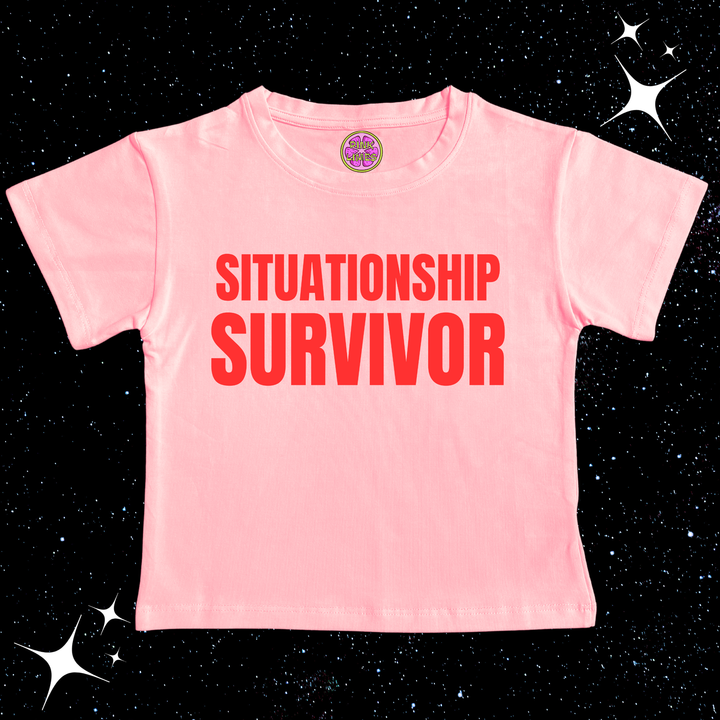 Situationship Survivor Crop Tee Pink Shirts & Tops PinkLimes Trending Streetwear