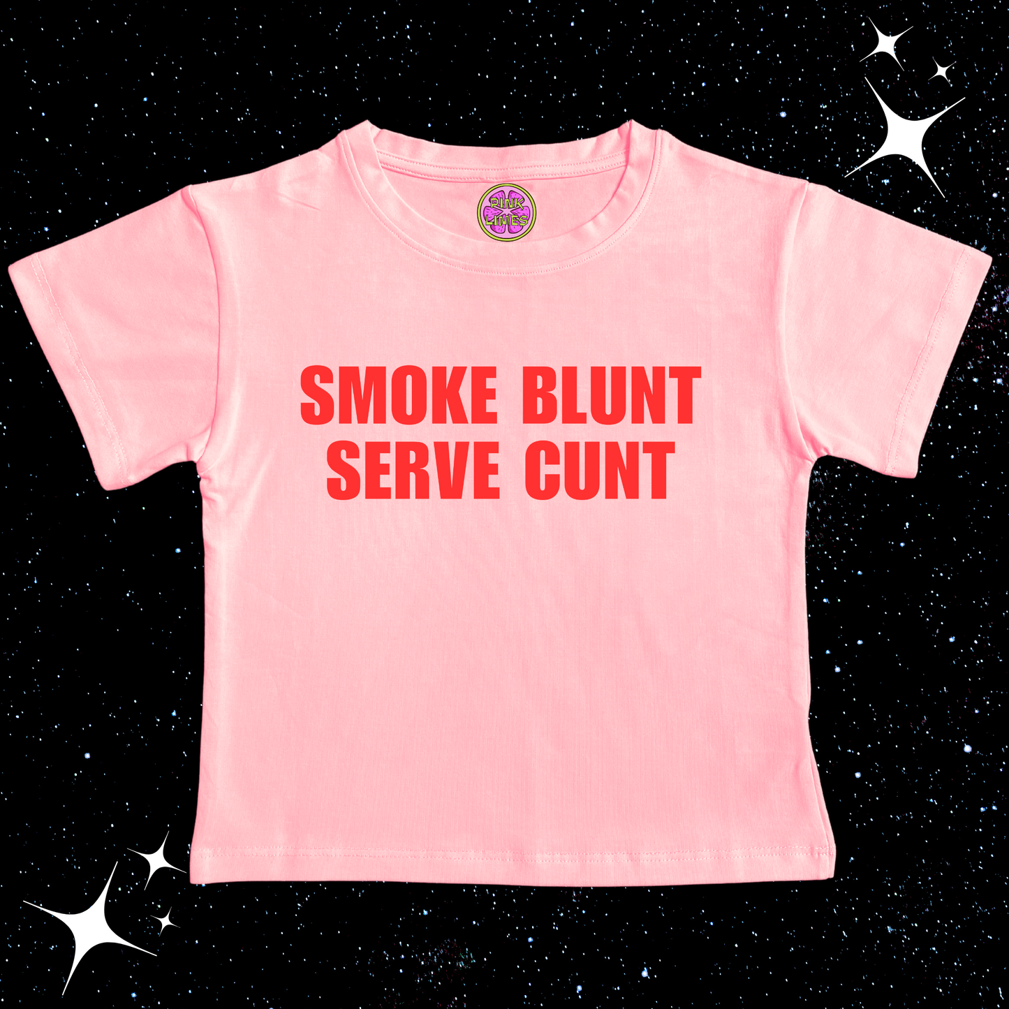 Smoke Blunt Serve C*nt Crop Tee Pink Shirts & Tops PinkLimes Trending Streetwear