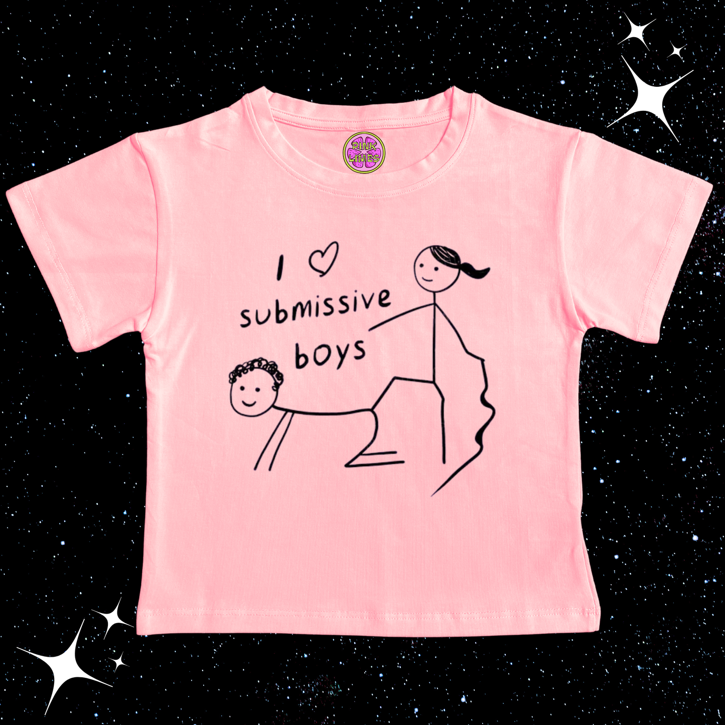 I Love Submissive Boys Crop Tee Pink Shirts & Tops PinkLimes Trending Streetwear