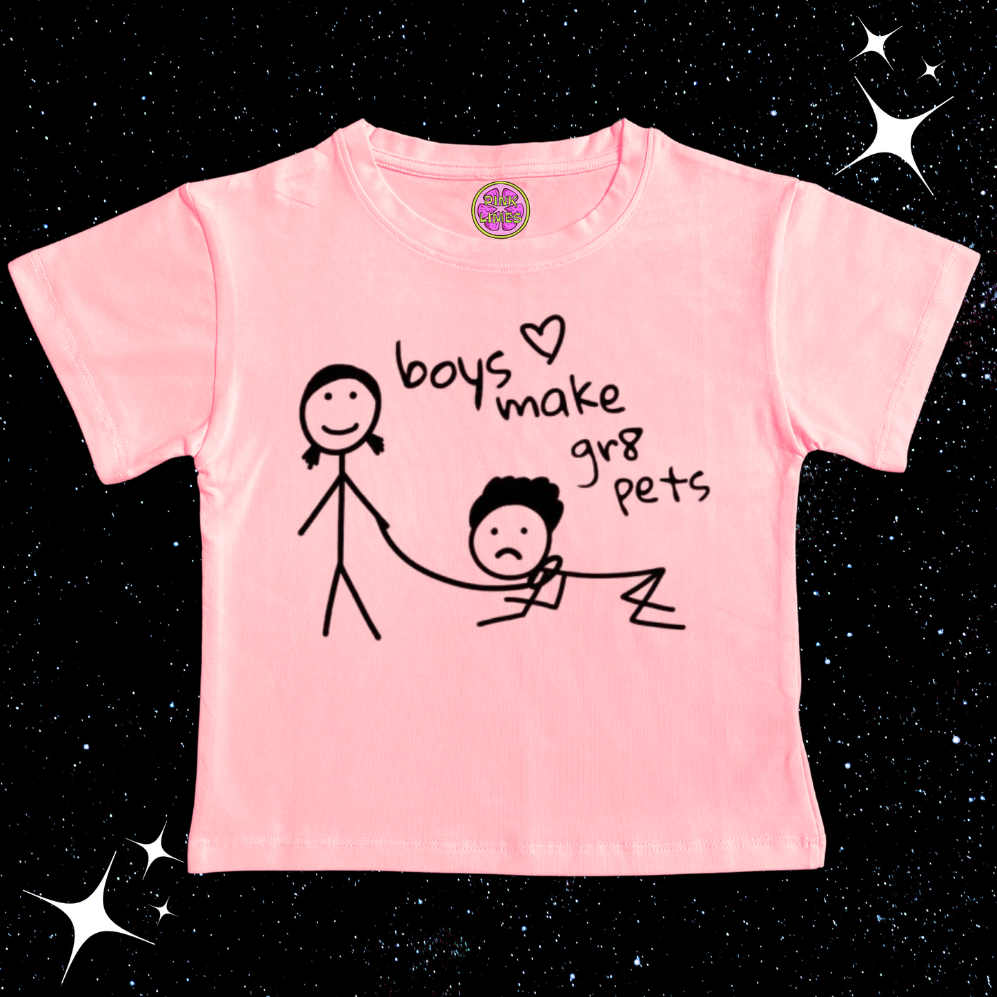 Boys Make Gr8 Pets Crop Tee Pink Shirts & Tops PinkLimes Trending Streetwear