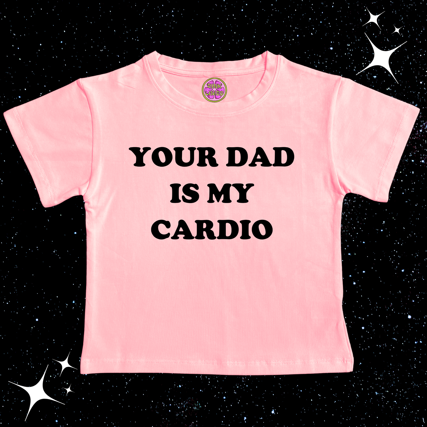 Your Dad Is My Cardio Crop Tee Pink Shirts & Tops PinkLimes Trending Streetwear