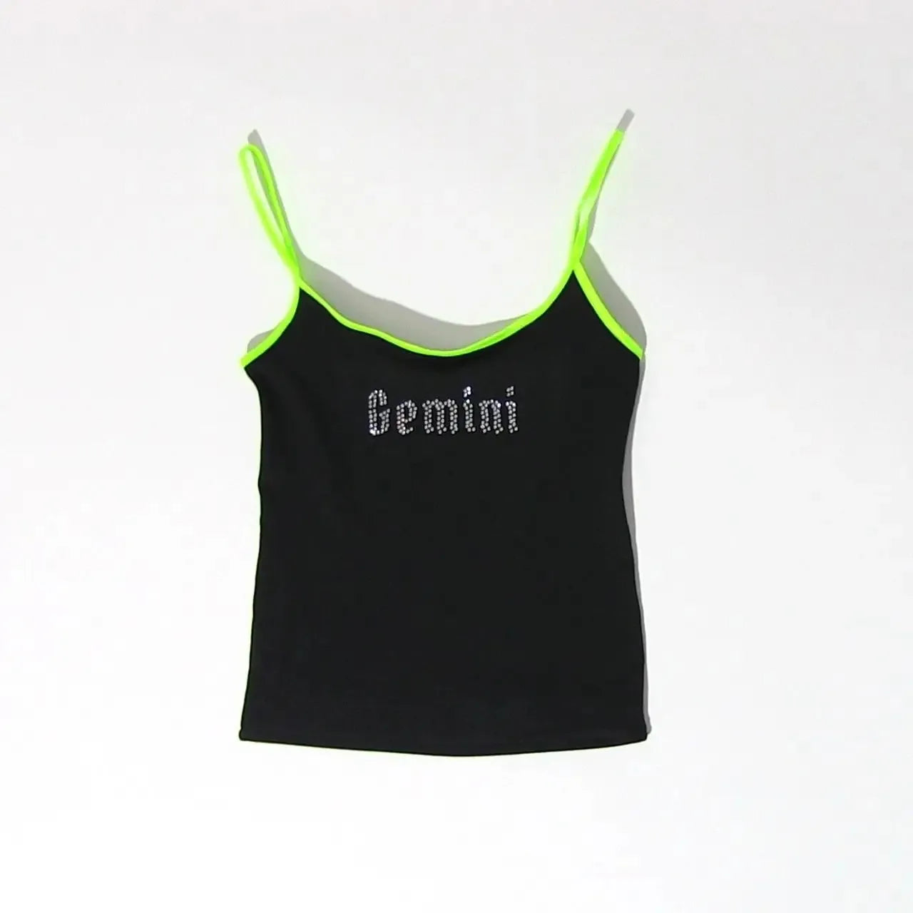 Star Sign Crop Camisole Top Black Green One Size Shirts & Tops PinkLimes Trending Streetwear
