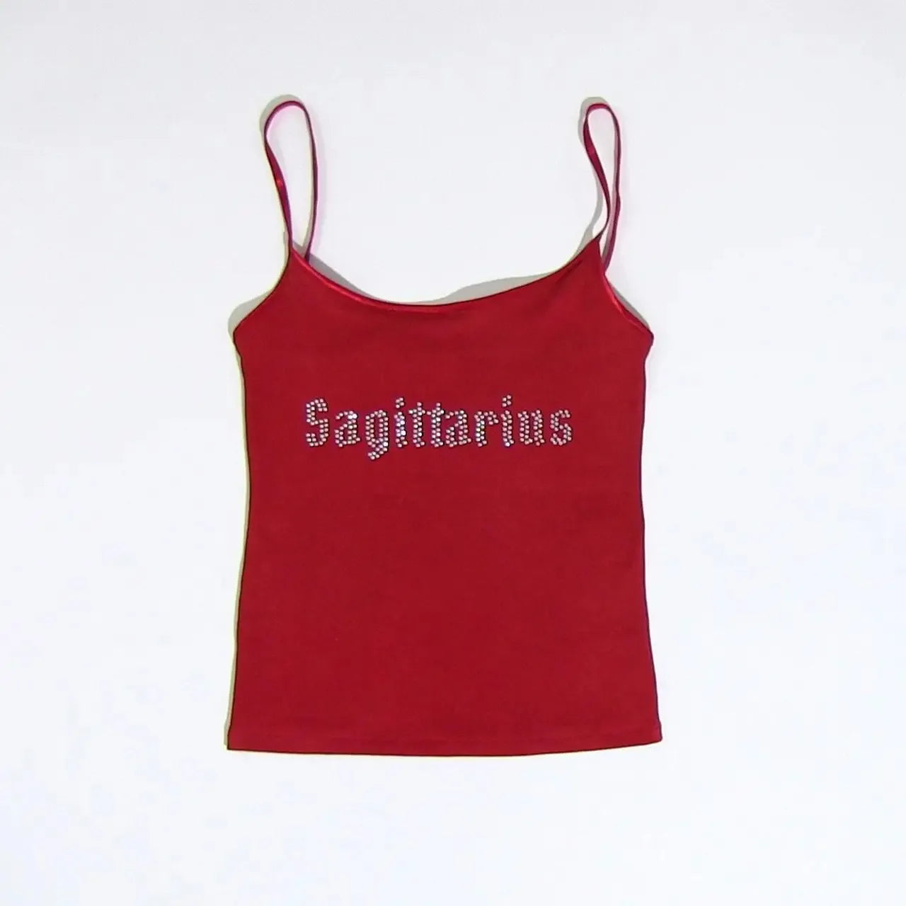 Star Sign Crop Camisole Top Red One Size Shirts & Tops PinkLimes Trending Streetwear