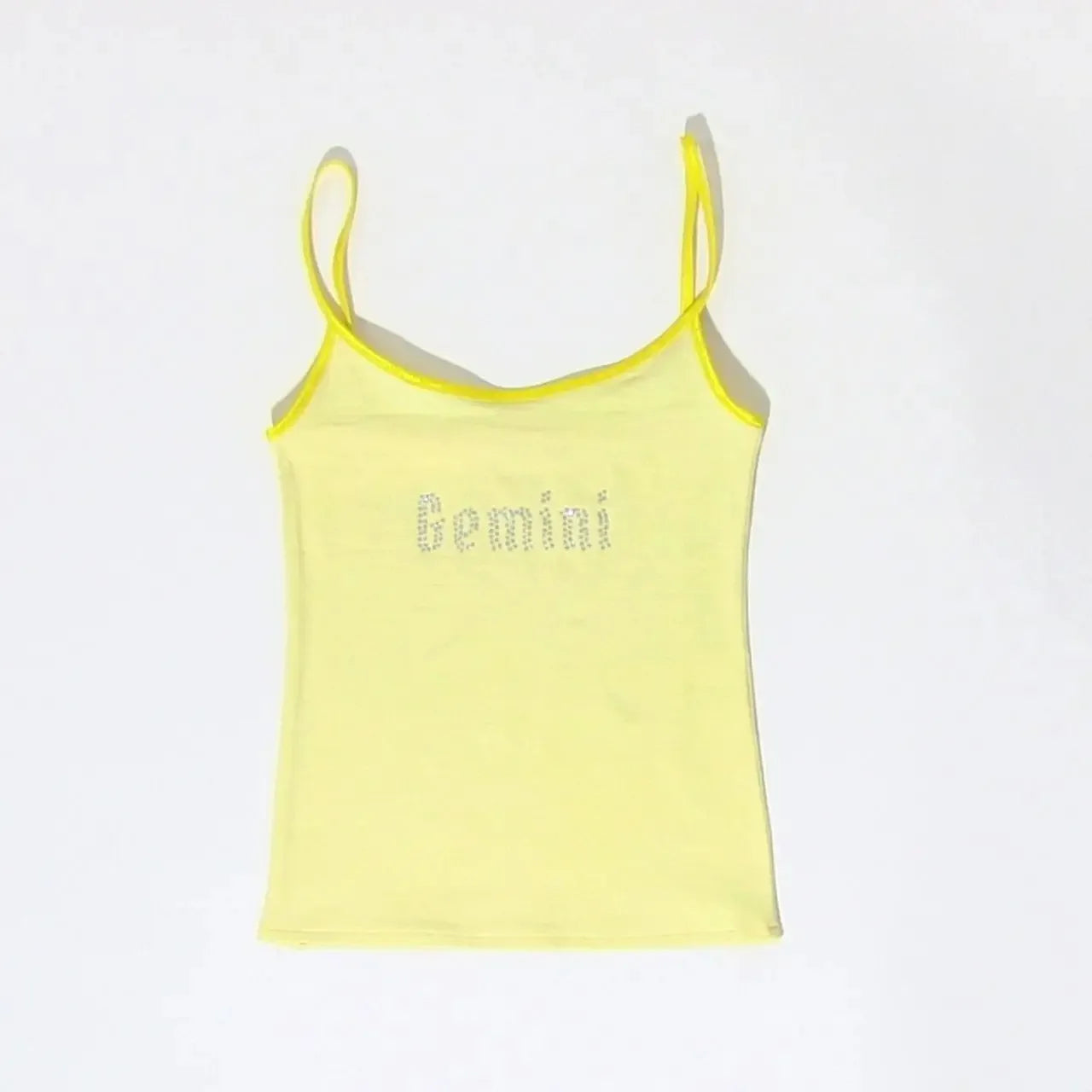Star Sign Crop Camisole Top Yellow One Size Shirts & Tops PinkLimes Trending Streetwear