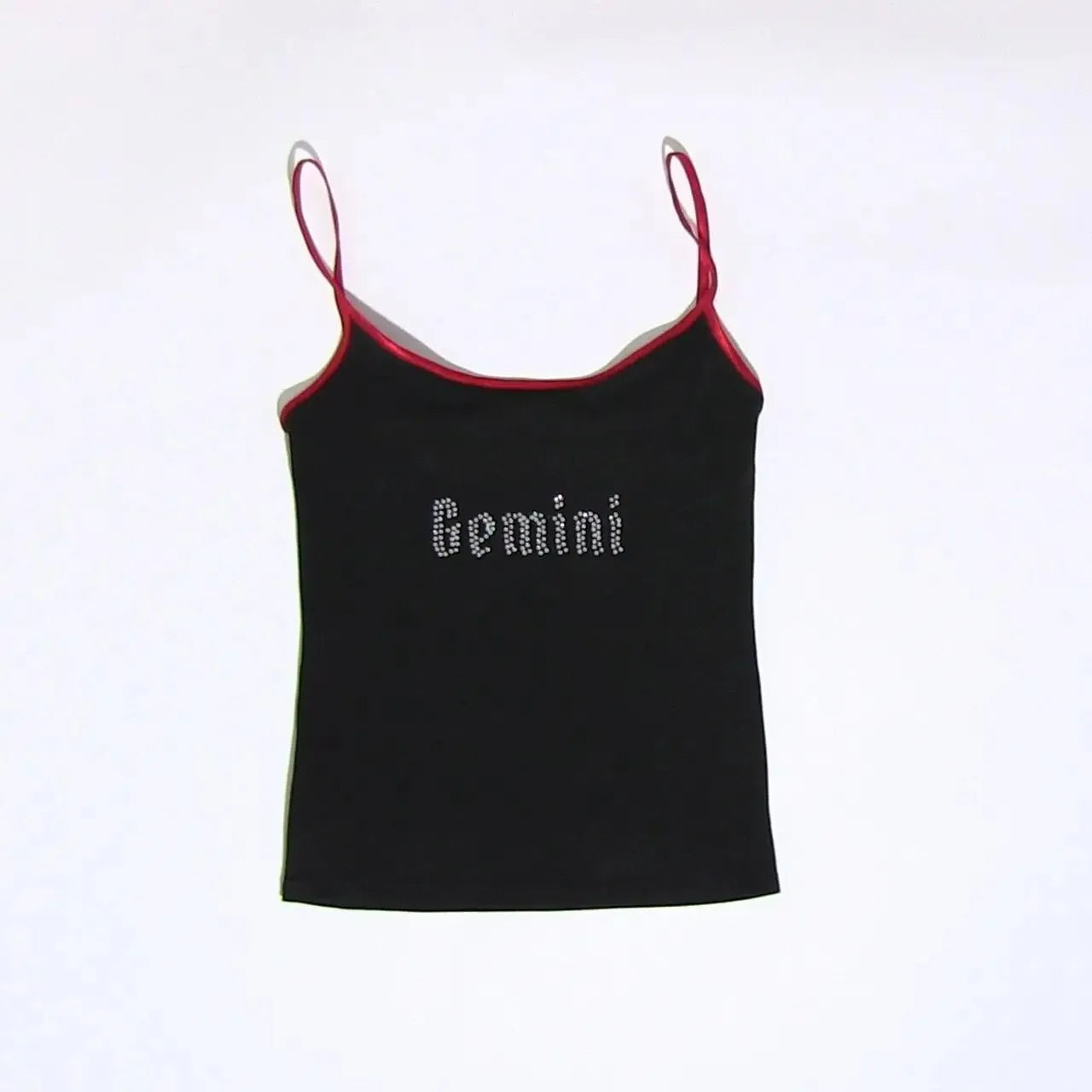 Star Sign Crop Camisole Top Black Red One Size Shirts & Tops PinkLimes Trending Streetwear