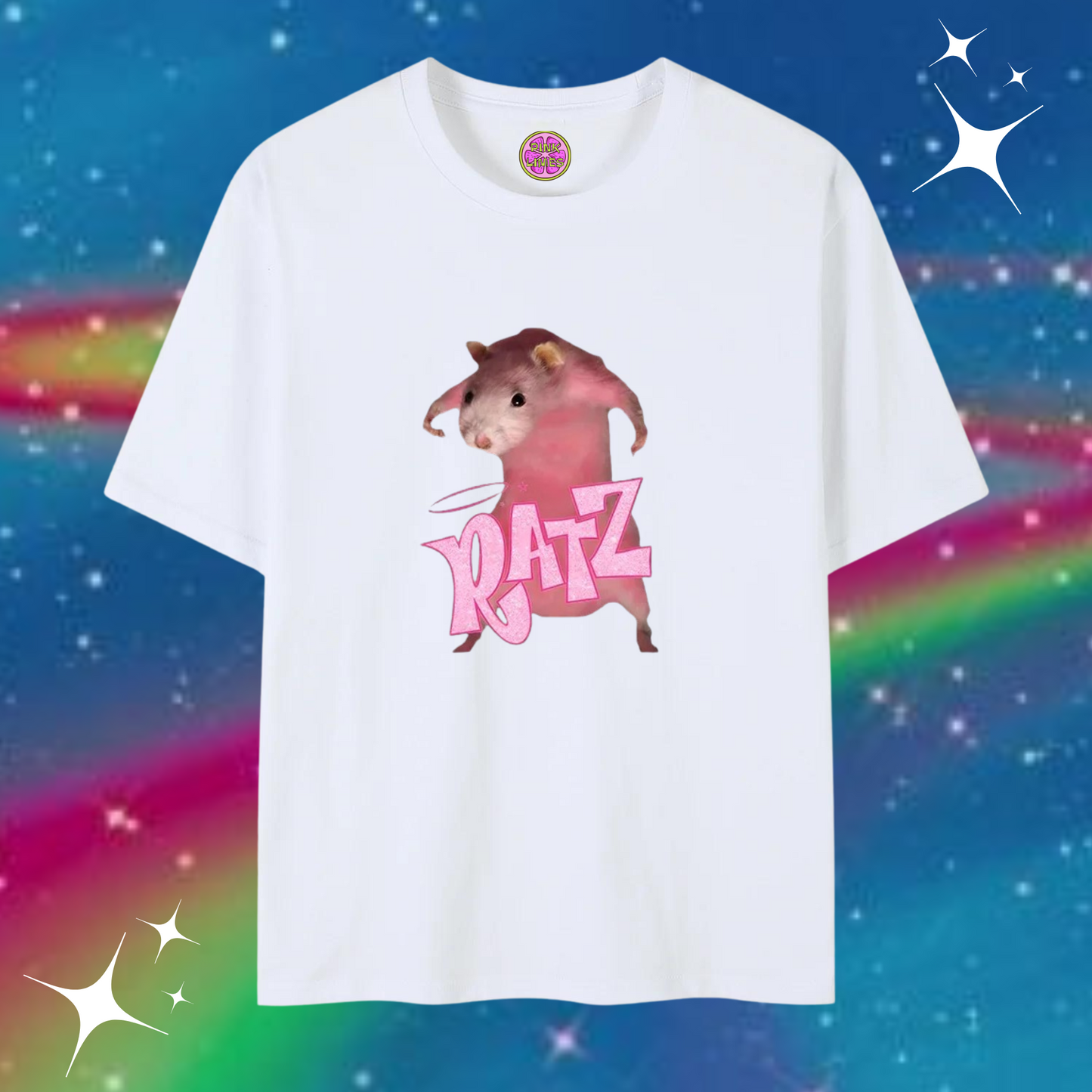 Ratz Baggy Tee White Shirts & Tops PinkLimes Trending Streetwear