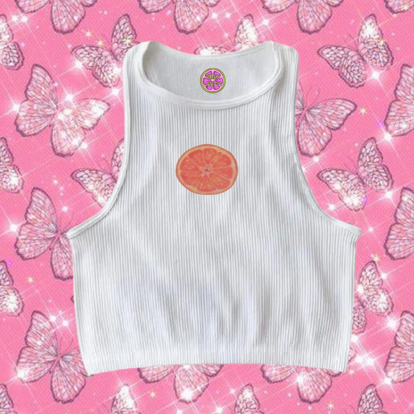 Lime Tank Top White Shirts & Tops PinkLimes Trending Streetwear