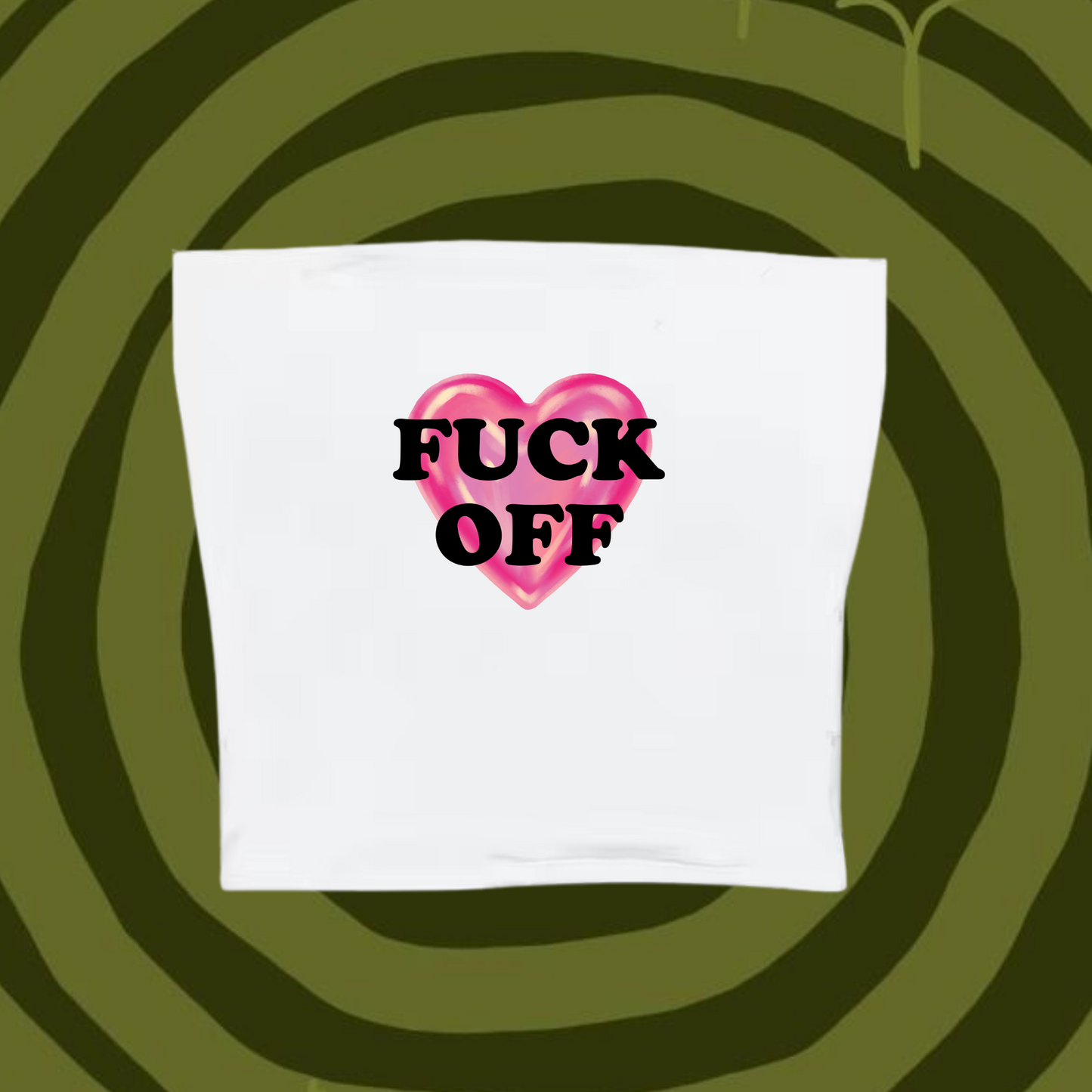 F*ck Off Tube Top White Shirts & Tops PinkLimes Trending Streetwear