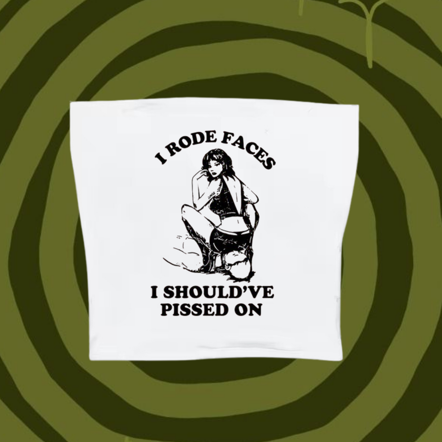 I Rode Faces Tube Top White Shirts & Tops PinkLimes Trending Streetwear