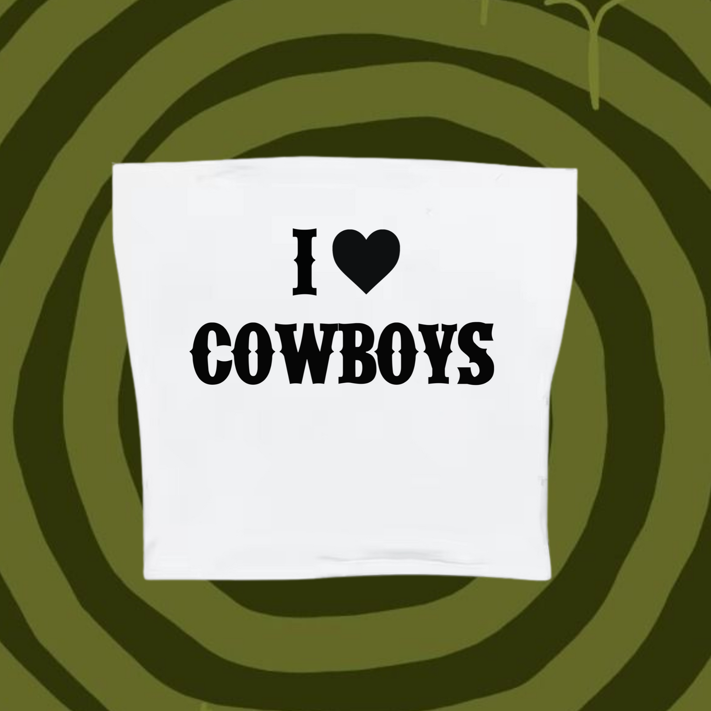 I Love Cowboys Tube Top White Shirts & Tops PinkLimes Trending Streetwear
