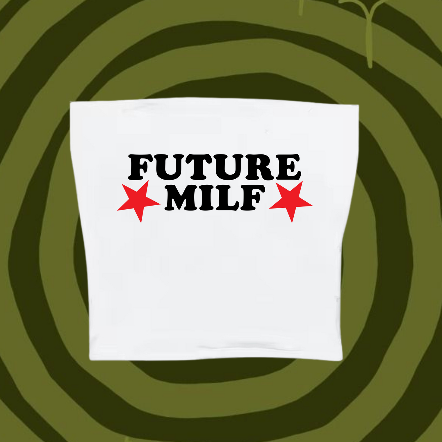 Future MILF Tube Top White Shirts & Tops PinkLimes Trending Streetwear