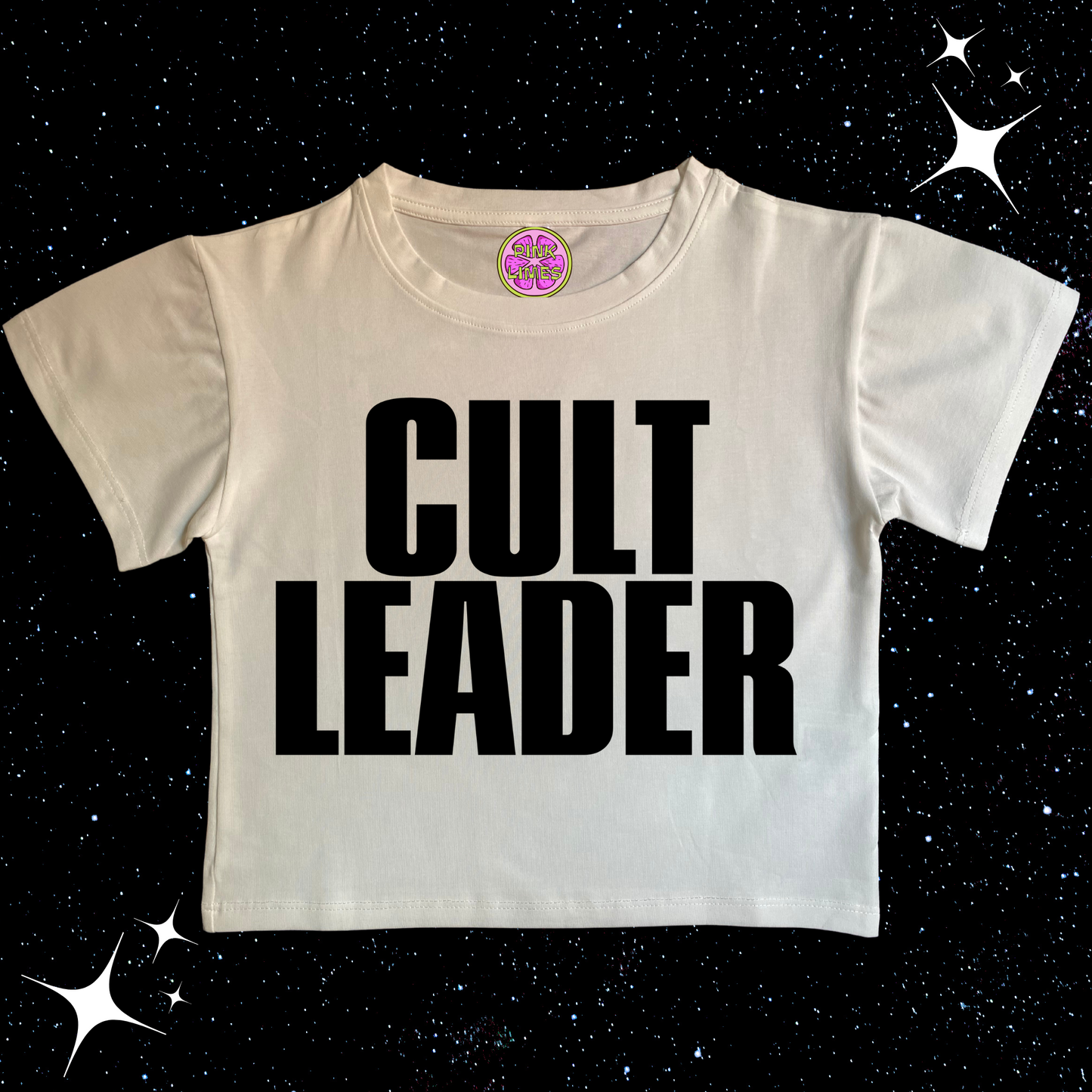 CULT LEADER Crop Tee White Shirts & Tops PinkLimes Trending Streetwear