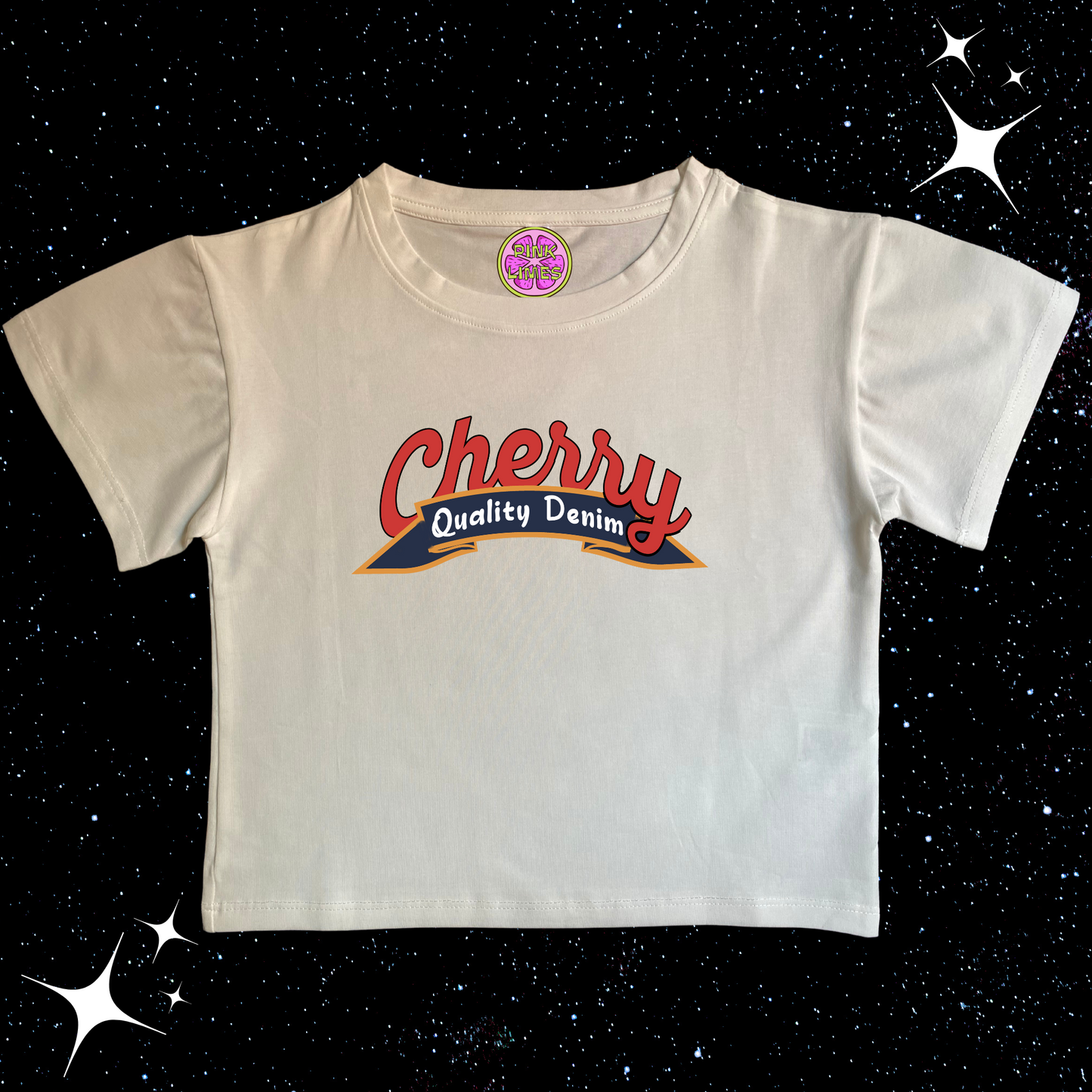 Cherry Crop Tee White Shirts & Tops PinkLimes Trending Streetwear