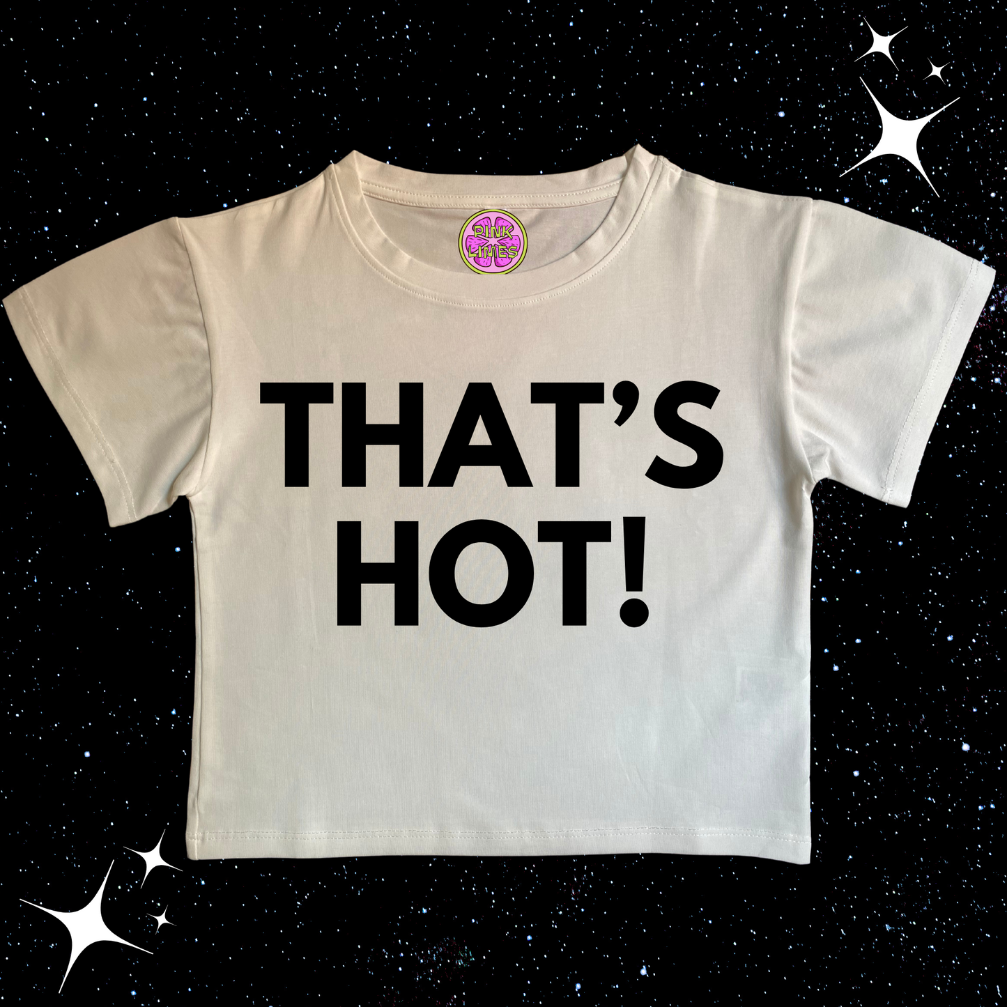 That's Hot Crop Tee White Shirts & Tops PinkLimes Trending Streetwear