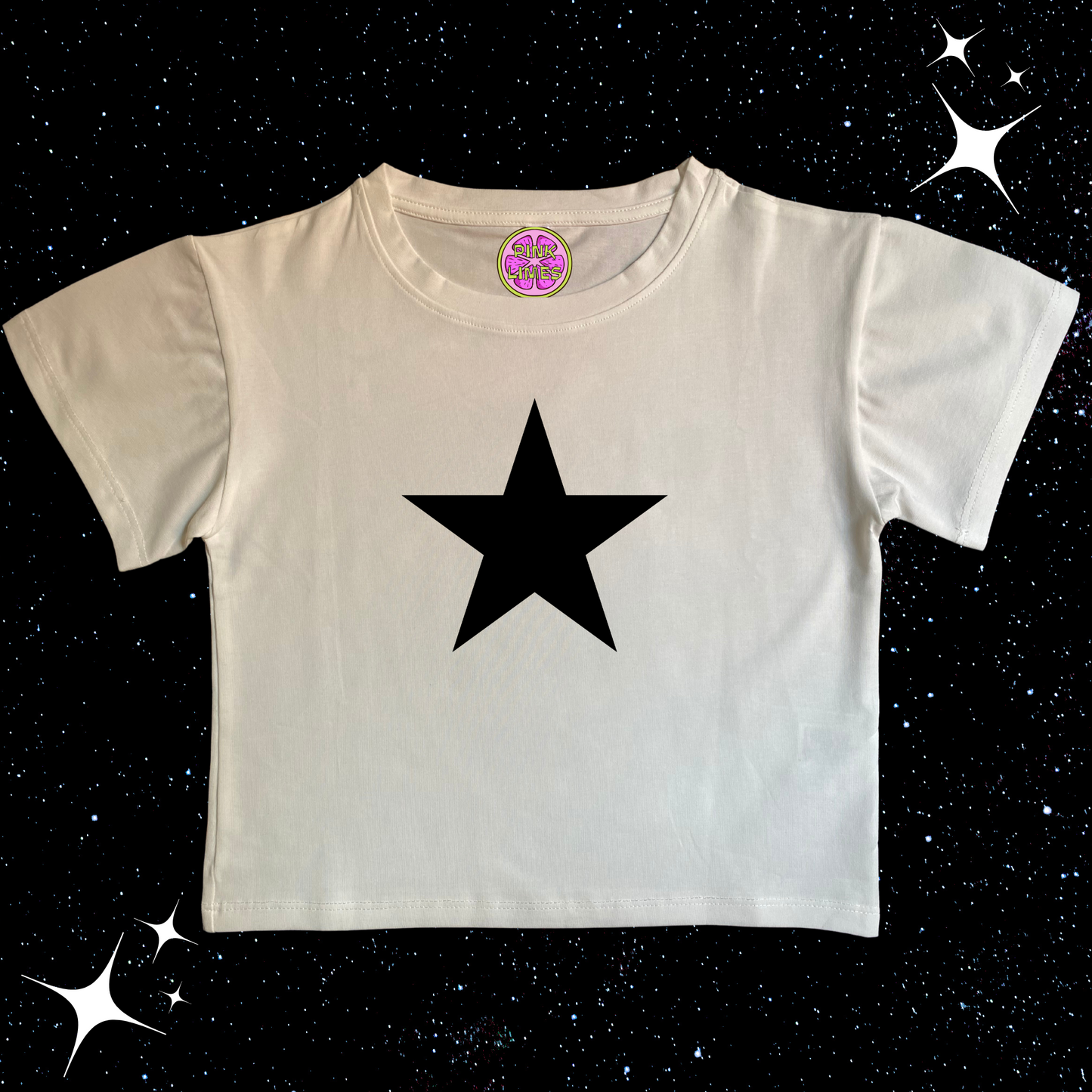 Black Star Crop Tee Shirts & Tops PinkLimes Trending Streetwear