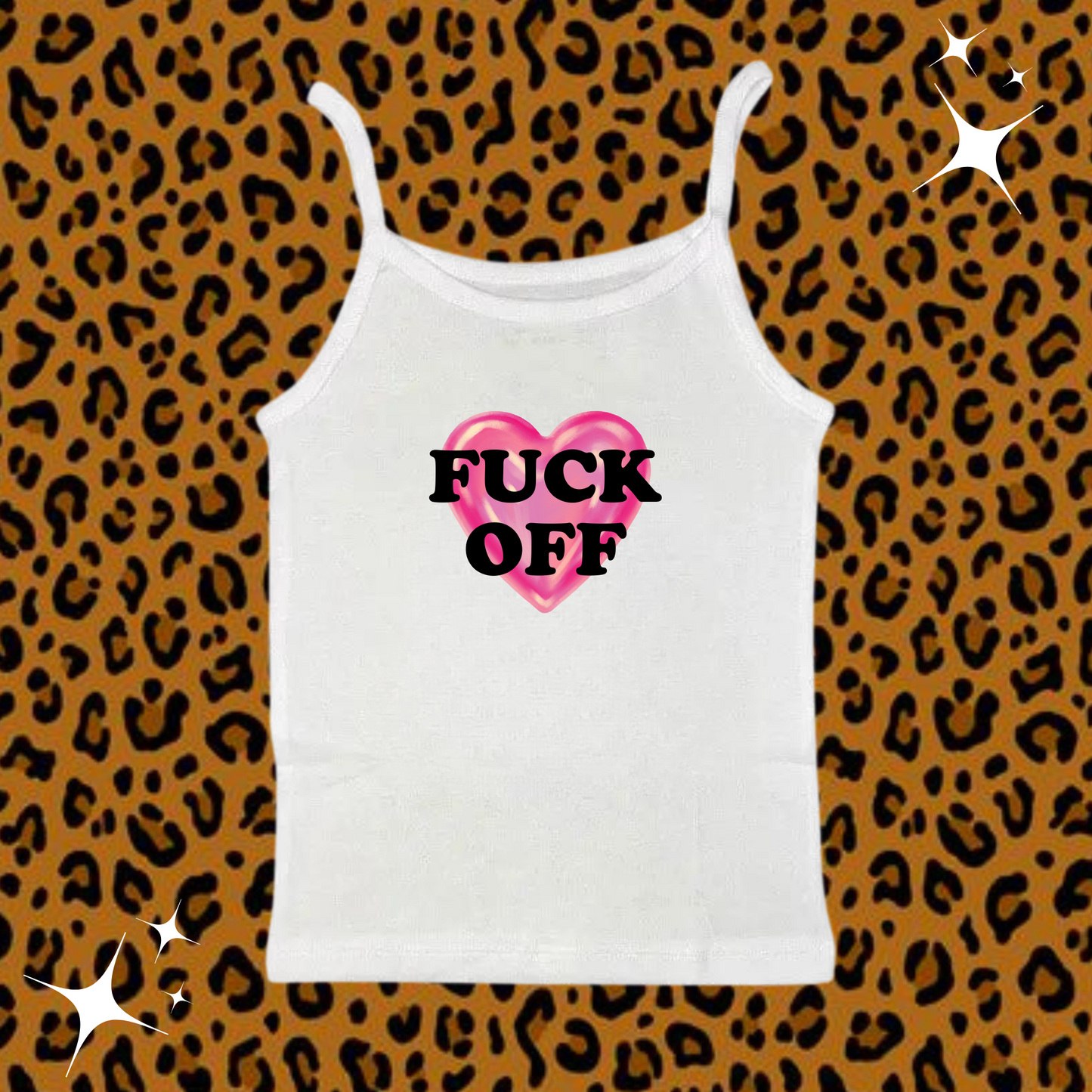 F*CK OFF Camisole Top White Shirts & Tops PinkLimes Trending Streetwear