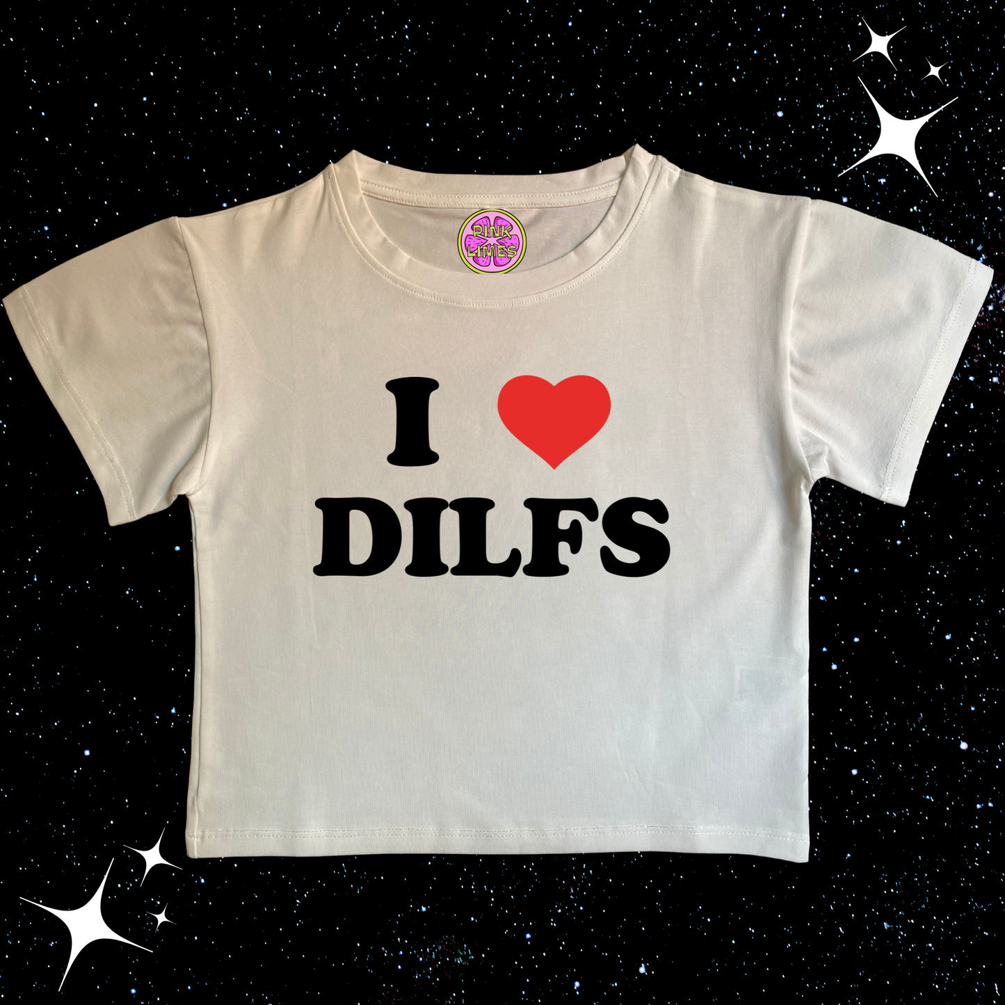 I Love DILFS Crop Tee White Shirts & Tops PinkLimes Trending Streetwear