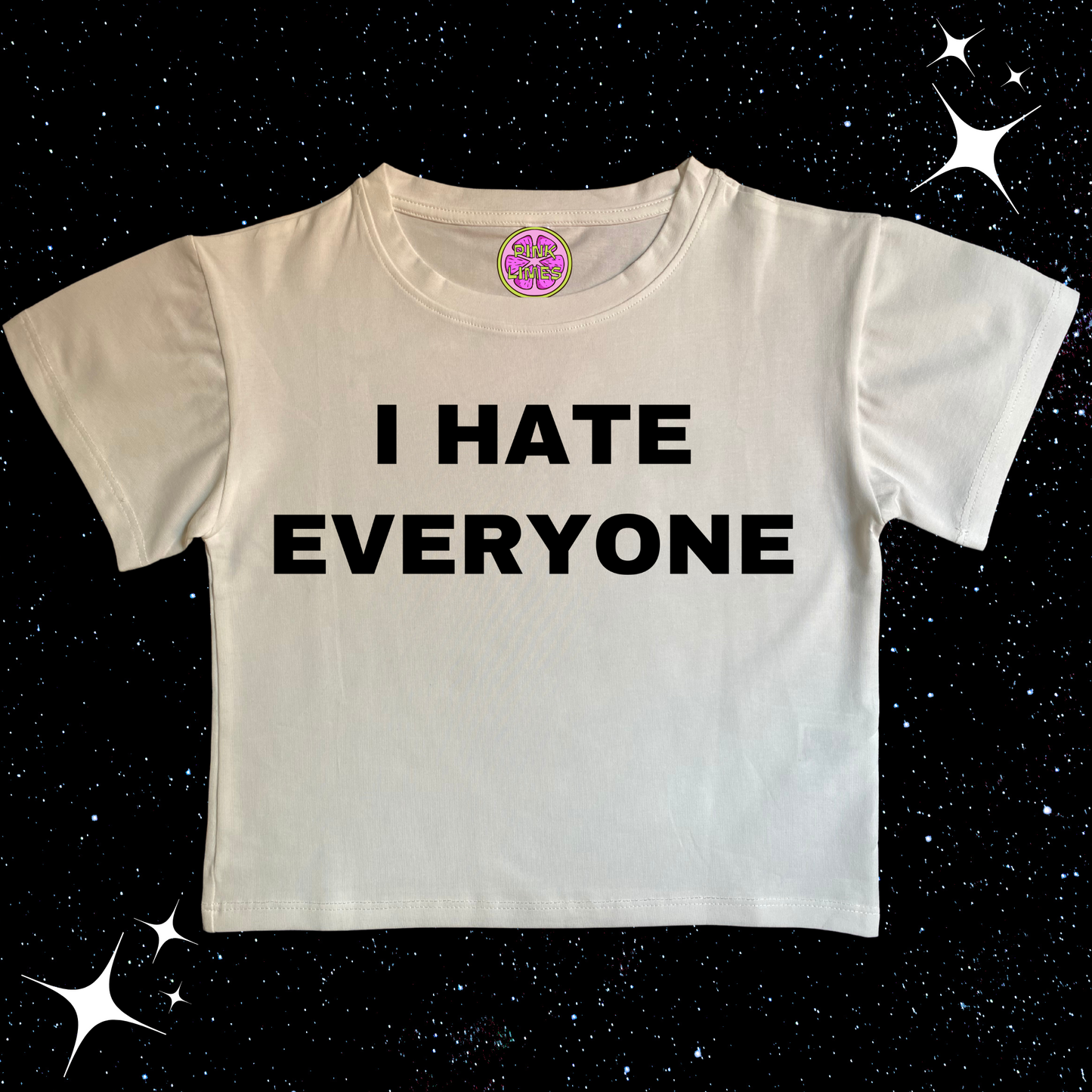 I HATE EVERYONE Crop Tee White Shirts & Tops PinkLimes Trending Streetwear