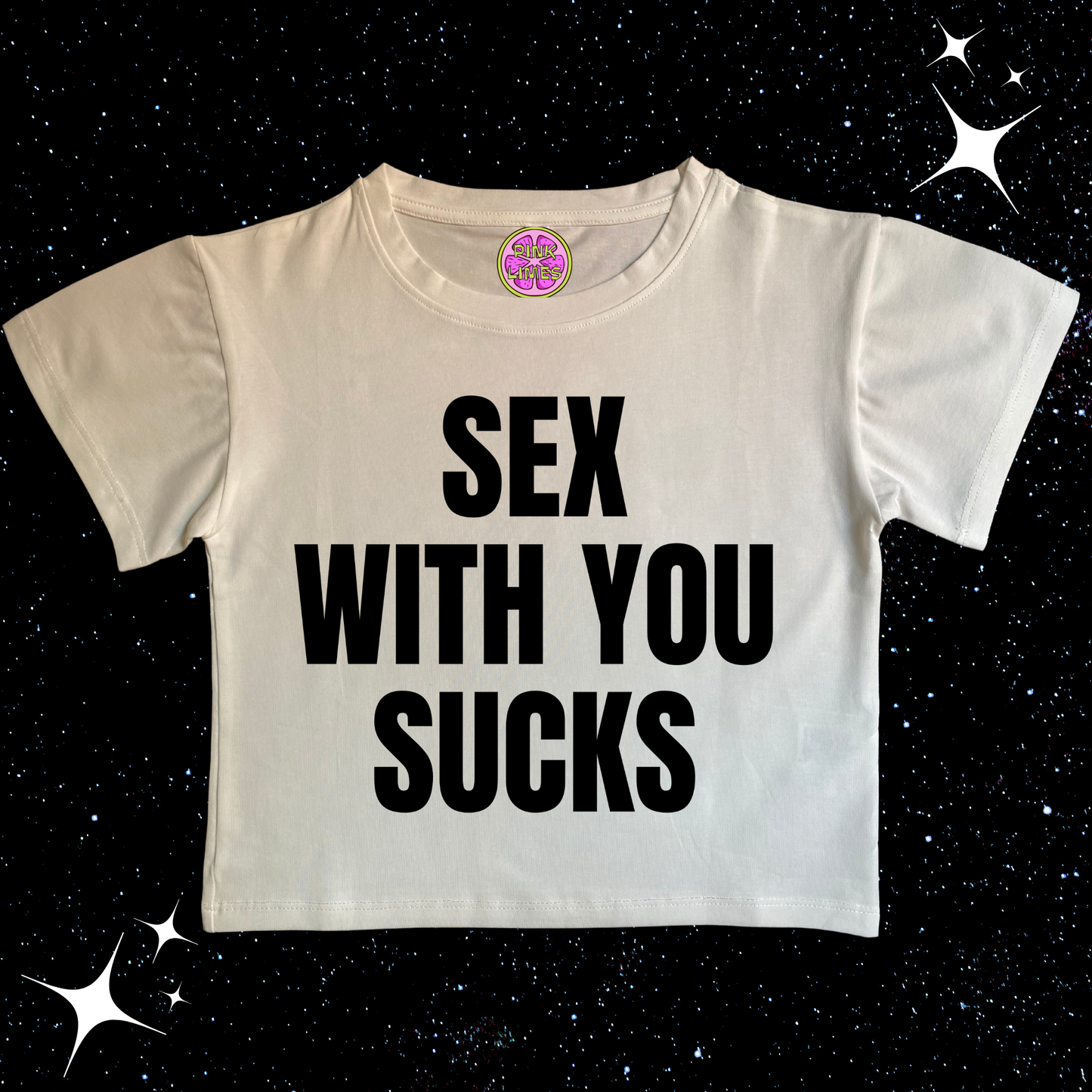 S*x With You Sucks Crop Tee White Shirts & Tops PinkLimes Trending Streetwear