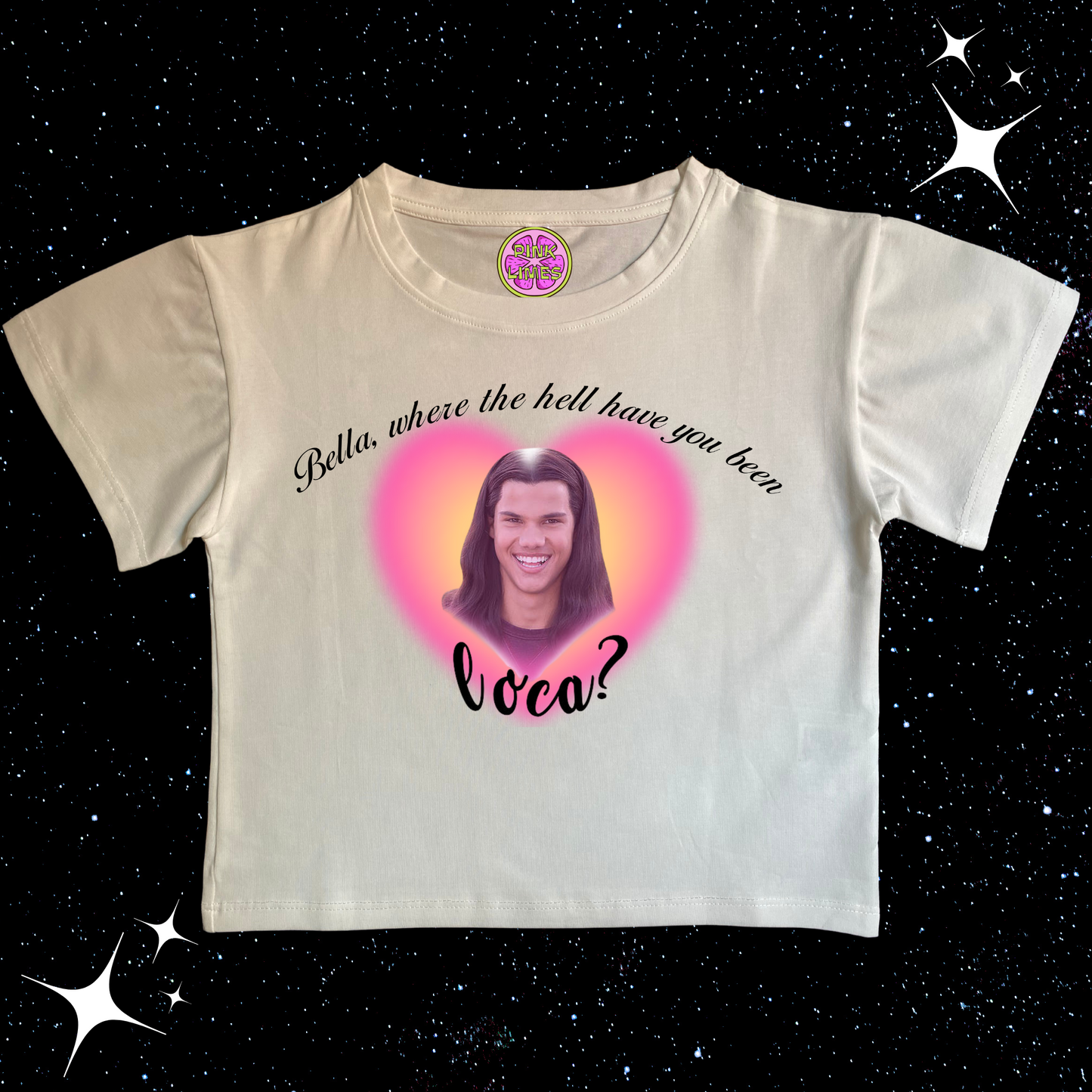 Bella, Where the hell have you been, LOCA? Baby Tee Crop White Shirts & Tops PinkLimes Trending Streetwear