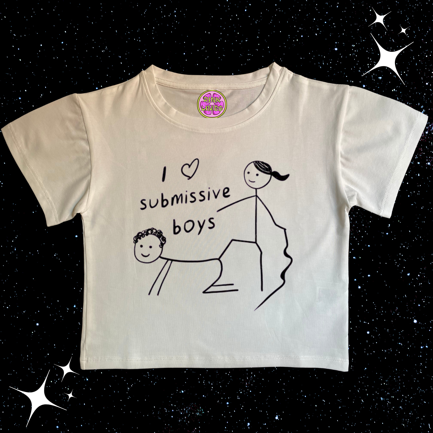 I Love Submissive Boys Crop Tee White Shirts & Tops PinkLimes Trending Streetwear