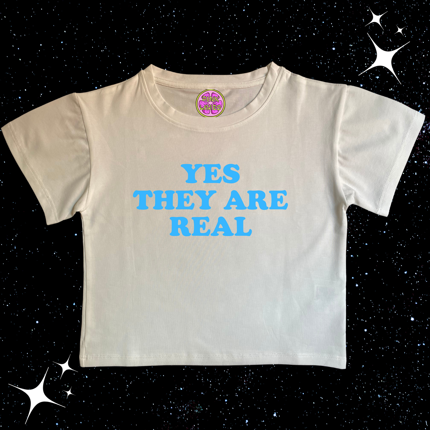 Yes They Are Real Crop Tee White Shirts & Tops PinkLimes Trending Streetwear