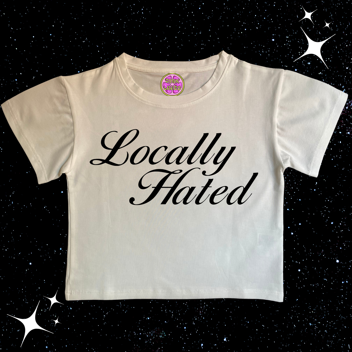 Locally Hated Crop Tee White Shirts & Tops PinkLimes Trending Streetwear