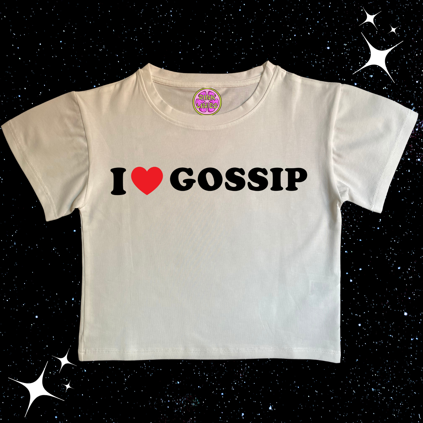 I Love Gossip Crop Tee White Shirts & Tops PinkLimes Trending Streetwear