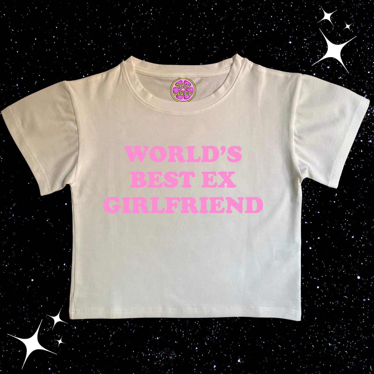Worlds Best Ex Girlfriend Crop Tee White Shirts & Tops PinkLimes Trending Streetwear