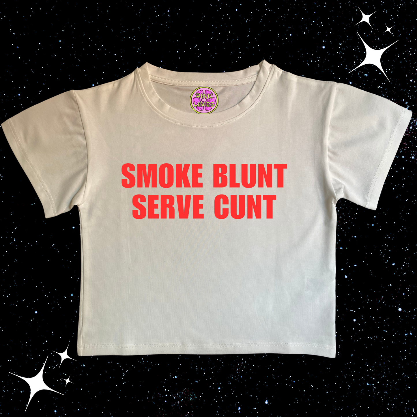 Smoke Blunt Serve C*nt Crop Tee White Shirts & Tops PinkLimes Trending Streetwear