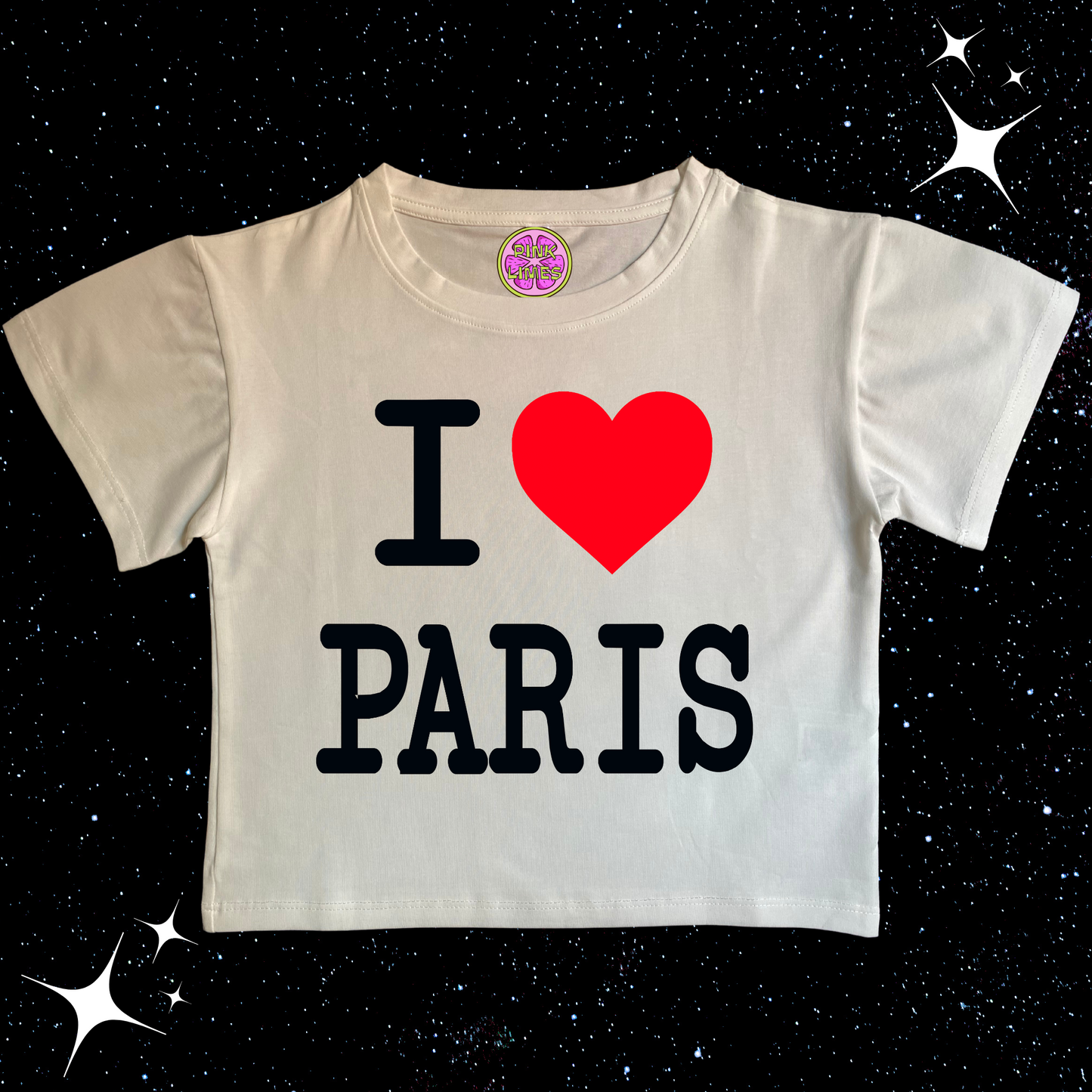 I Love Paris Crop Tee White Shirts & Tops PinkLimes Trending Streetwear