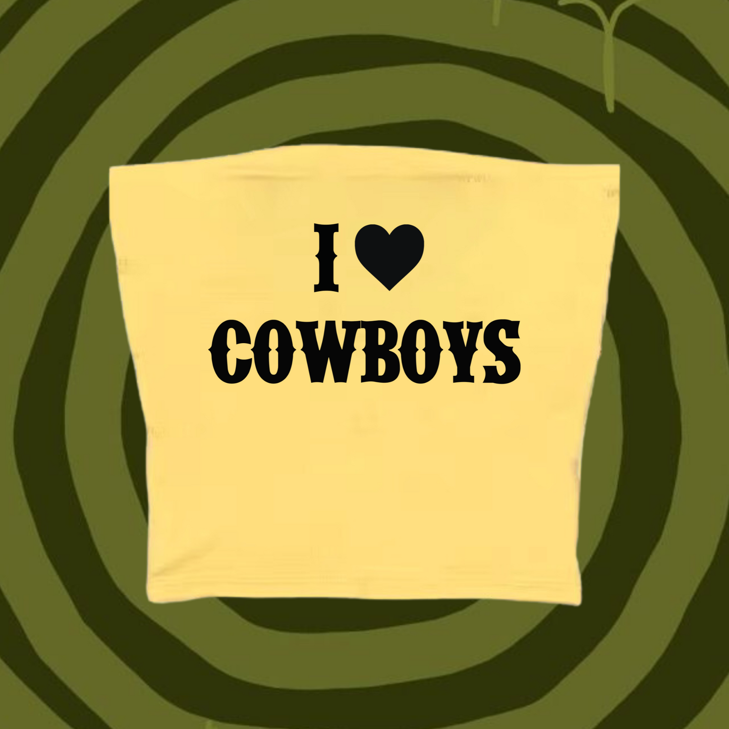 I Love Cowboys Tube Top Yellow Shirts & Tops PinkLimes Trending Streetwear